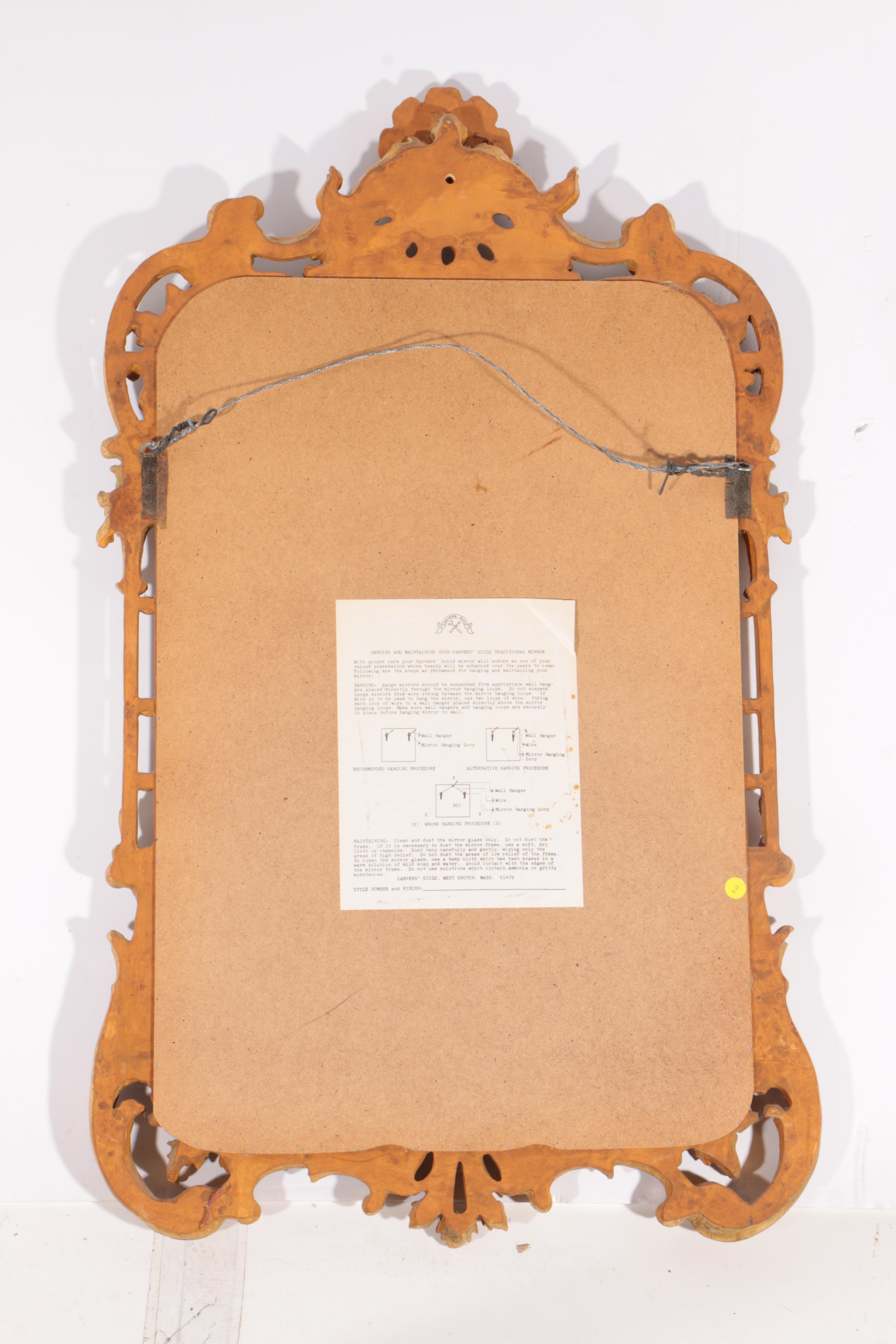 Chippendale Style Gilt Framed Beveled Mirror