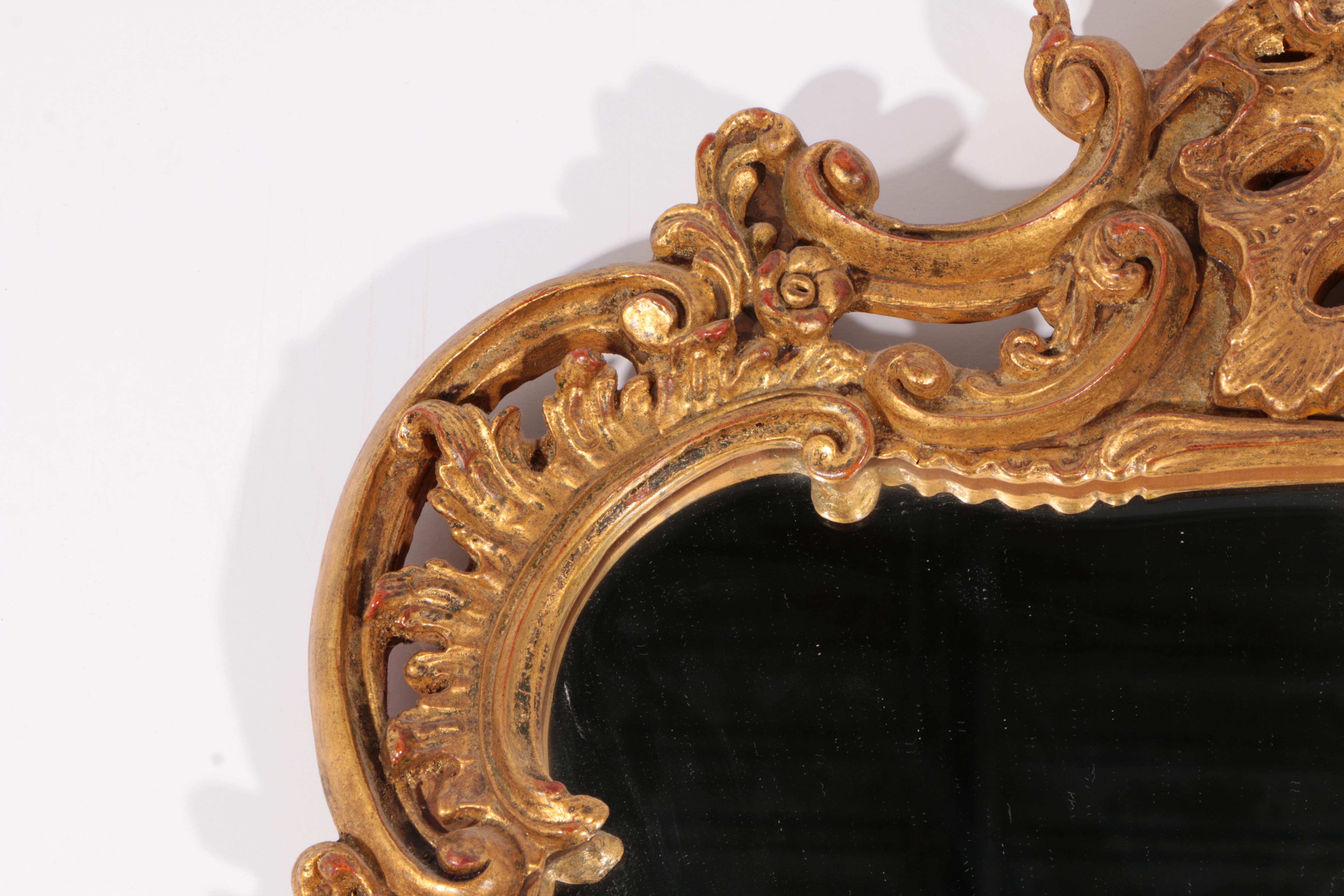 Chippendale Style Gilt Framed Beveled Mirror