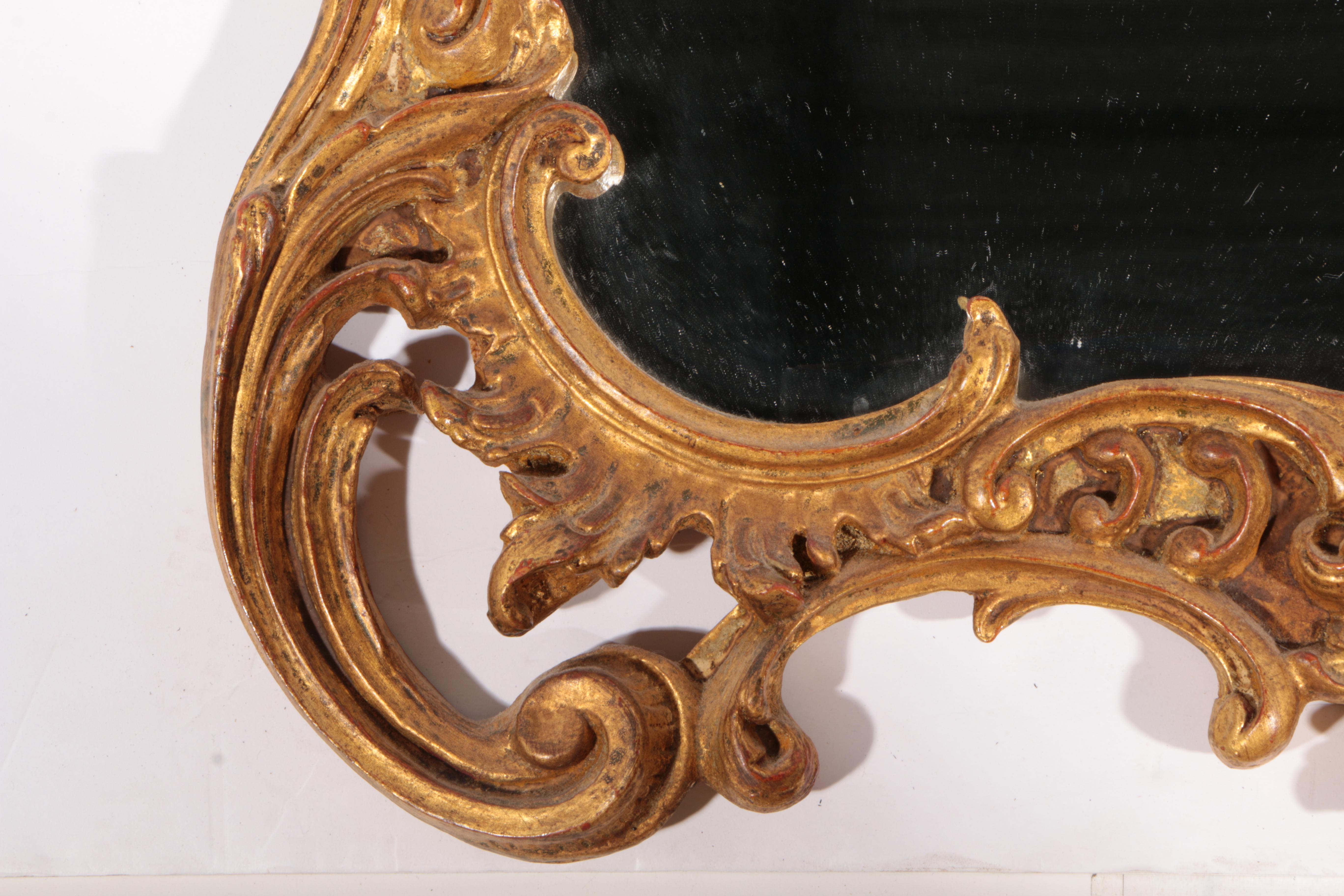 Chippendale Style Gilt Framed Beveled Mirror