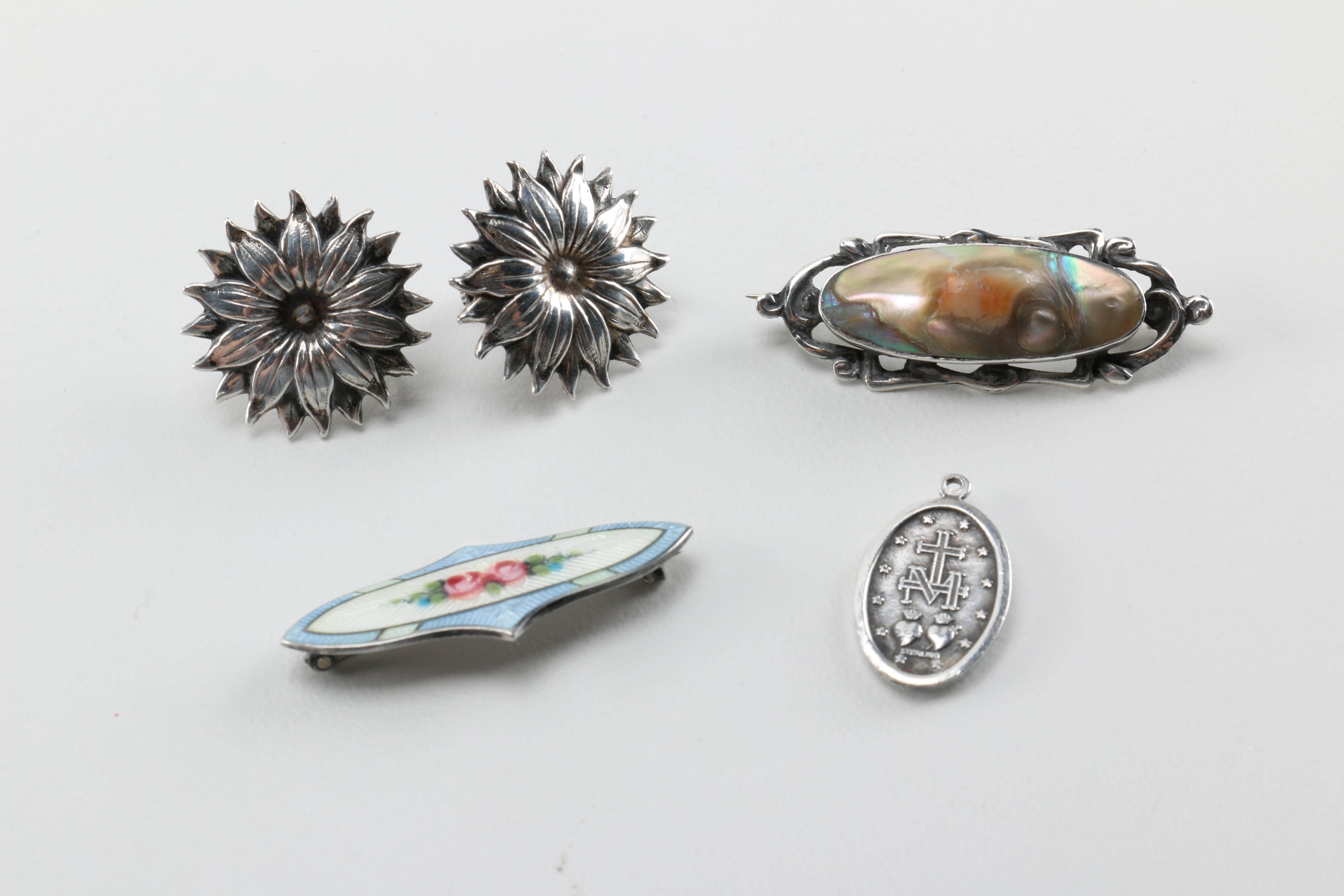 Sterling Silver Jewelry Including Rosaries