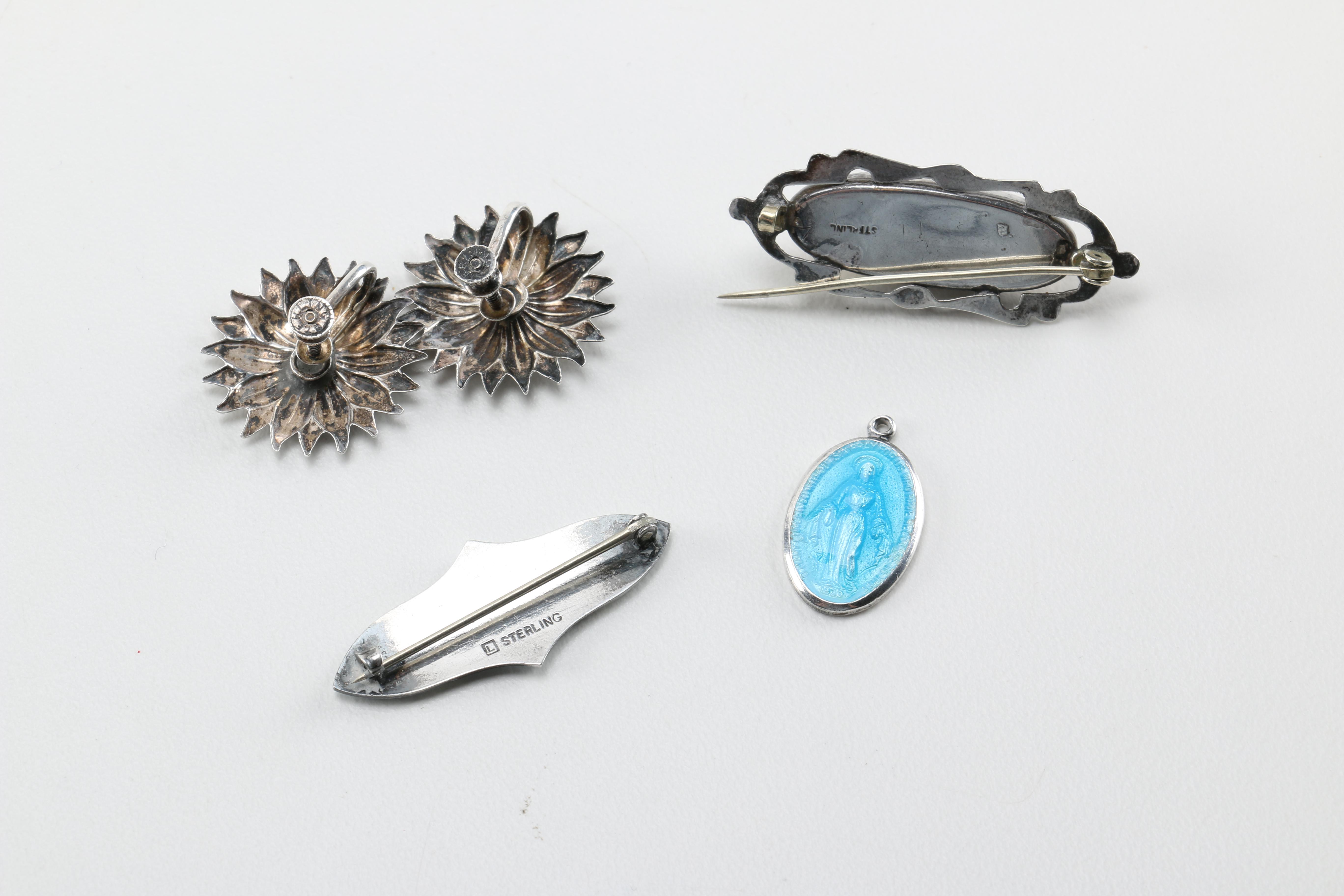 Sterling Silver Jewelry Including Rosaries