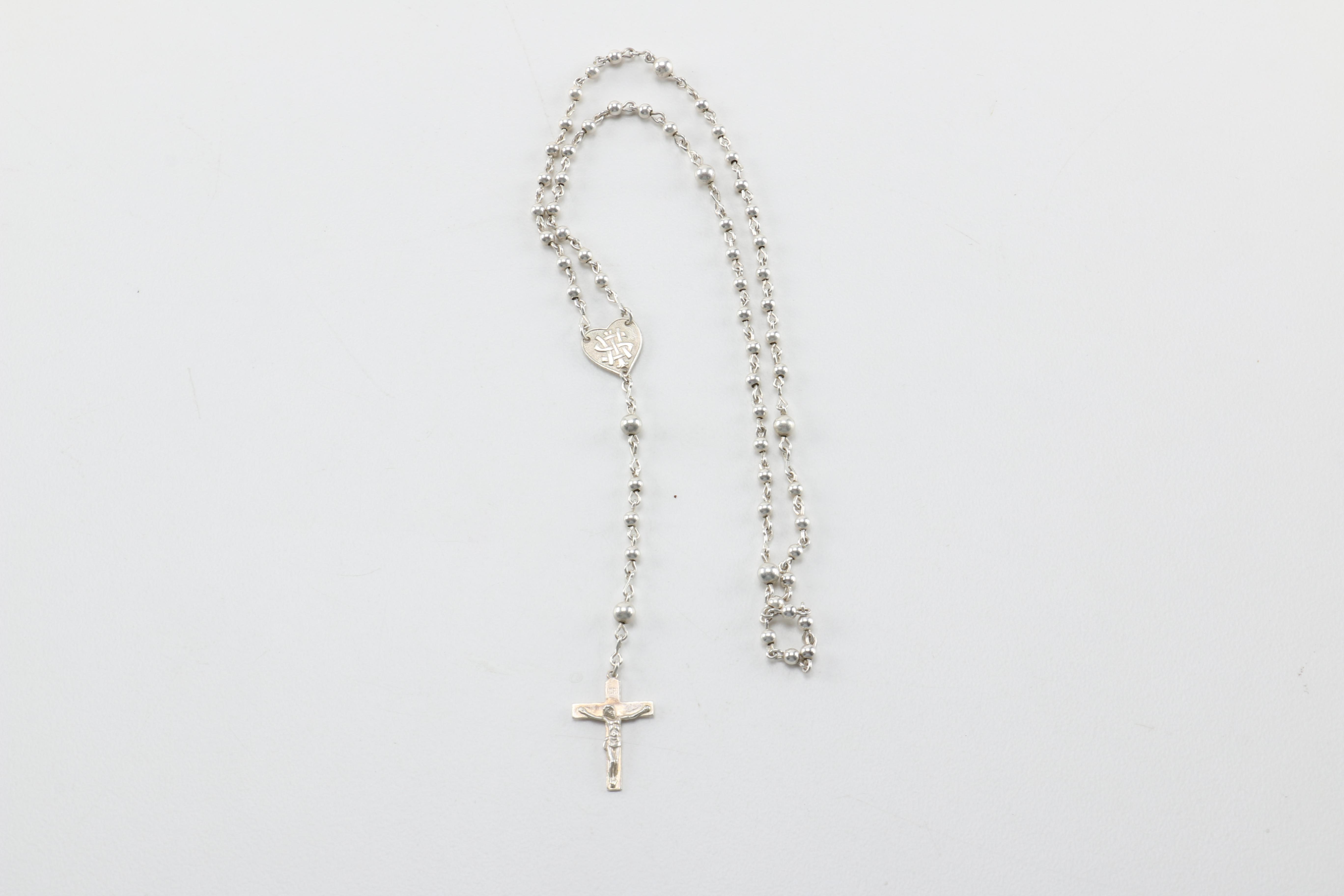 Sterling Silver Jewelry Including Rosaries