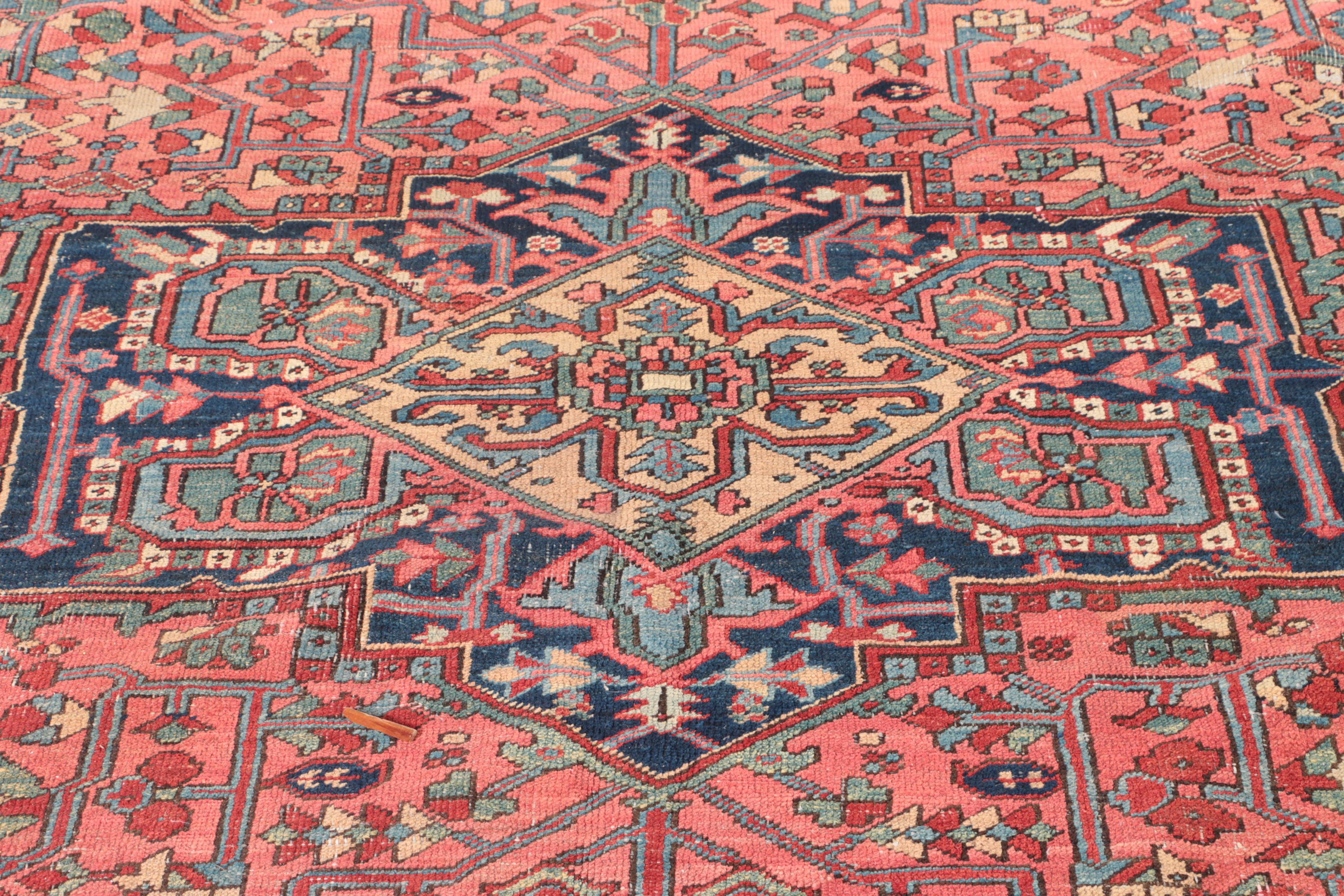 Antique Hand-Knotted Heriz Serapi Area Rug