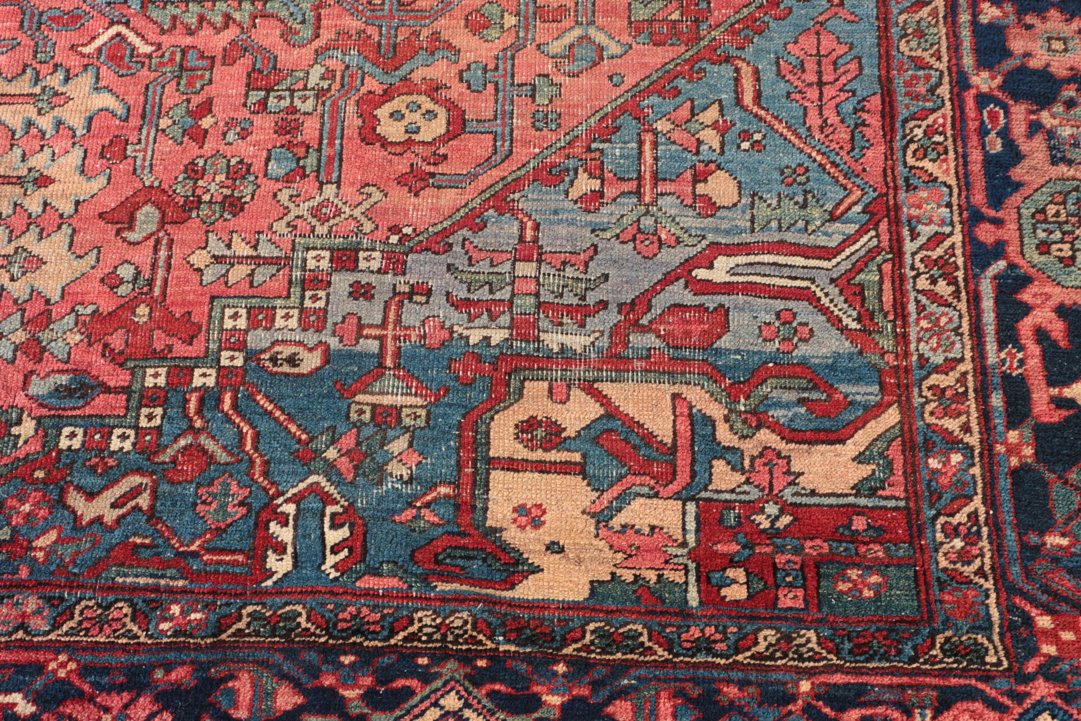 Antique Hand-Knotted Heriz Serapi Area Rug