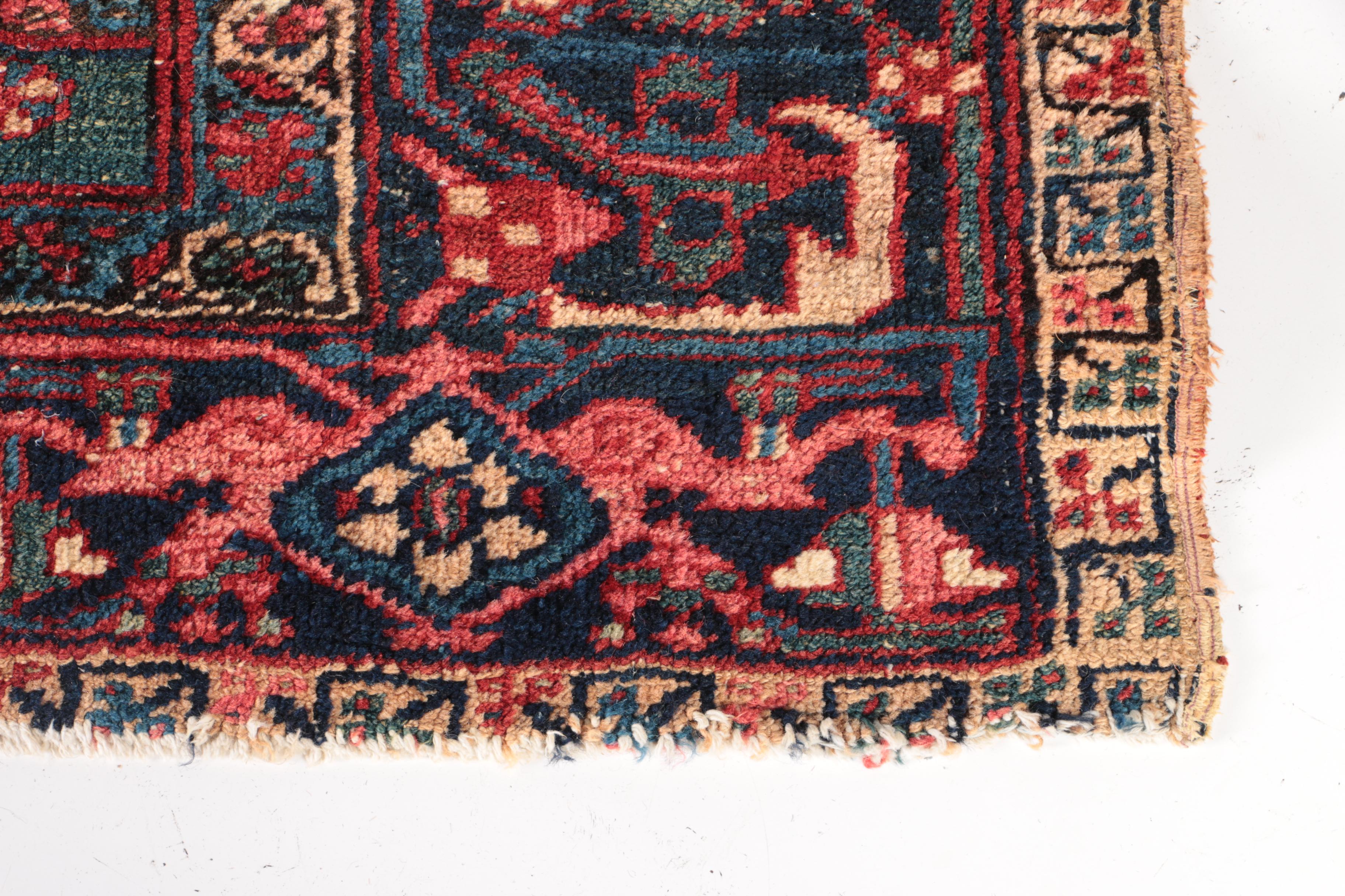 Antique Hand-Knotted Heriz Serapi Area Rug