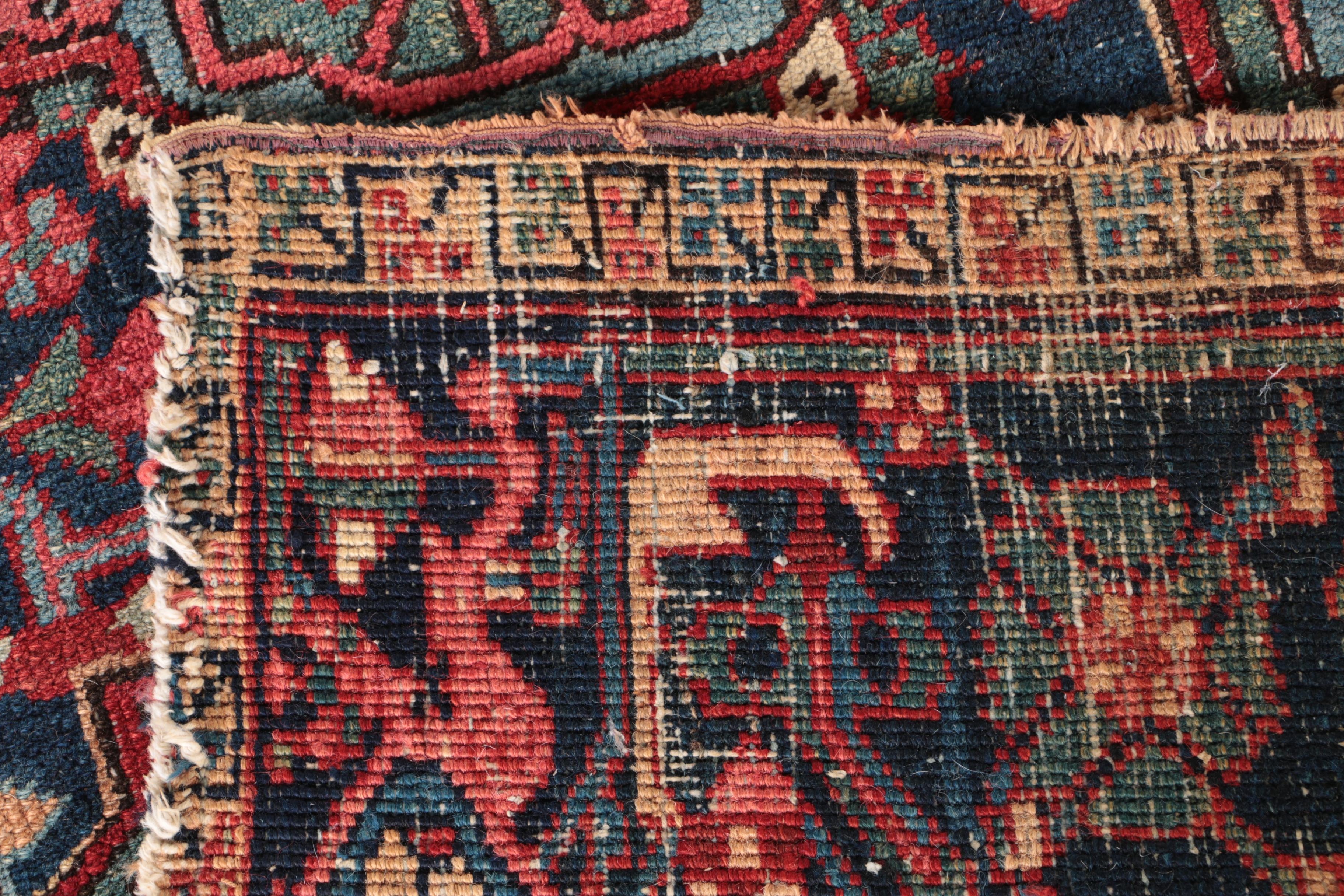 Antique Hand-Knotted Heriz Serapi Area Rug