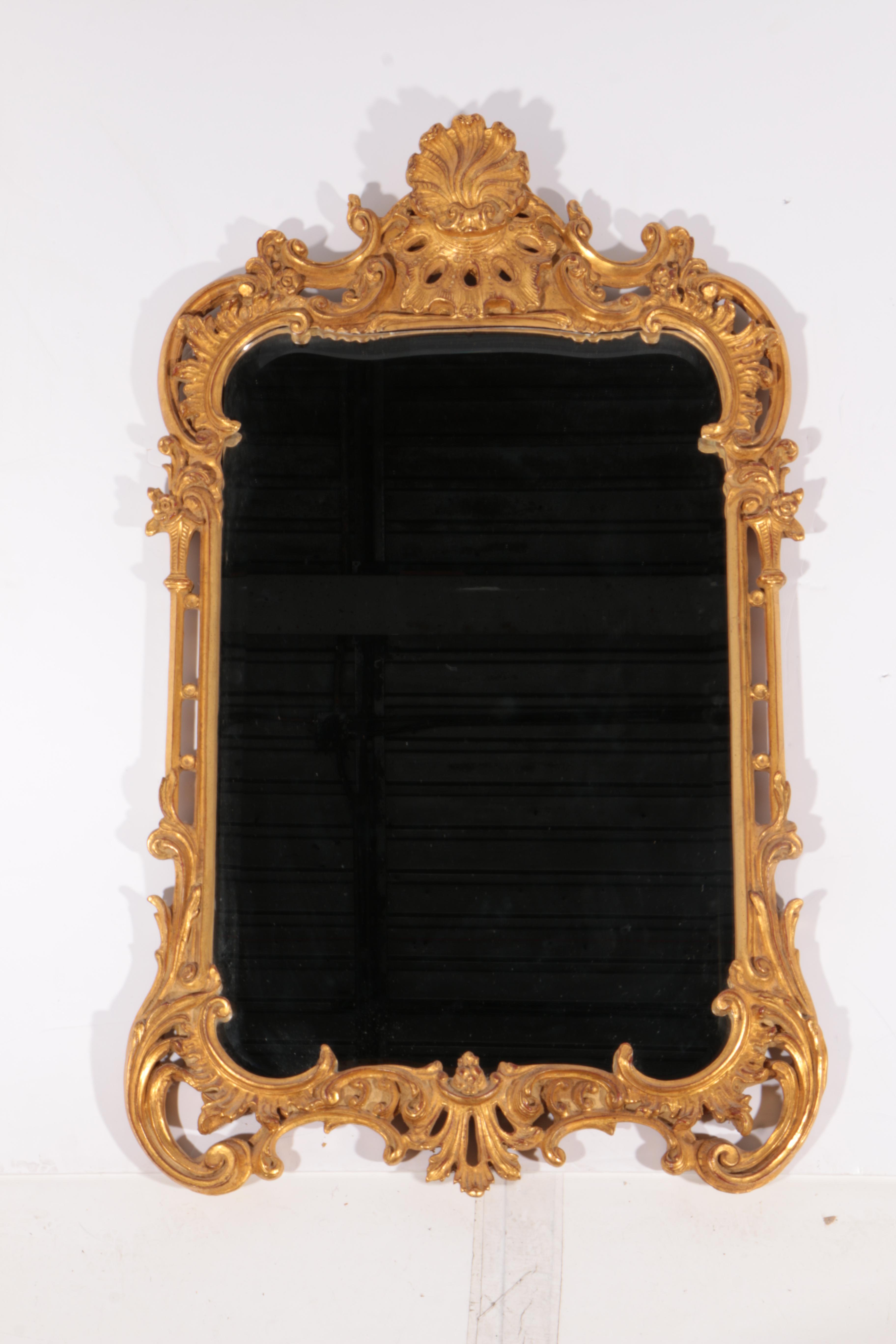 Chippendale Style Gilt Framed Beveled Mirror