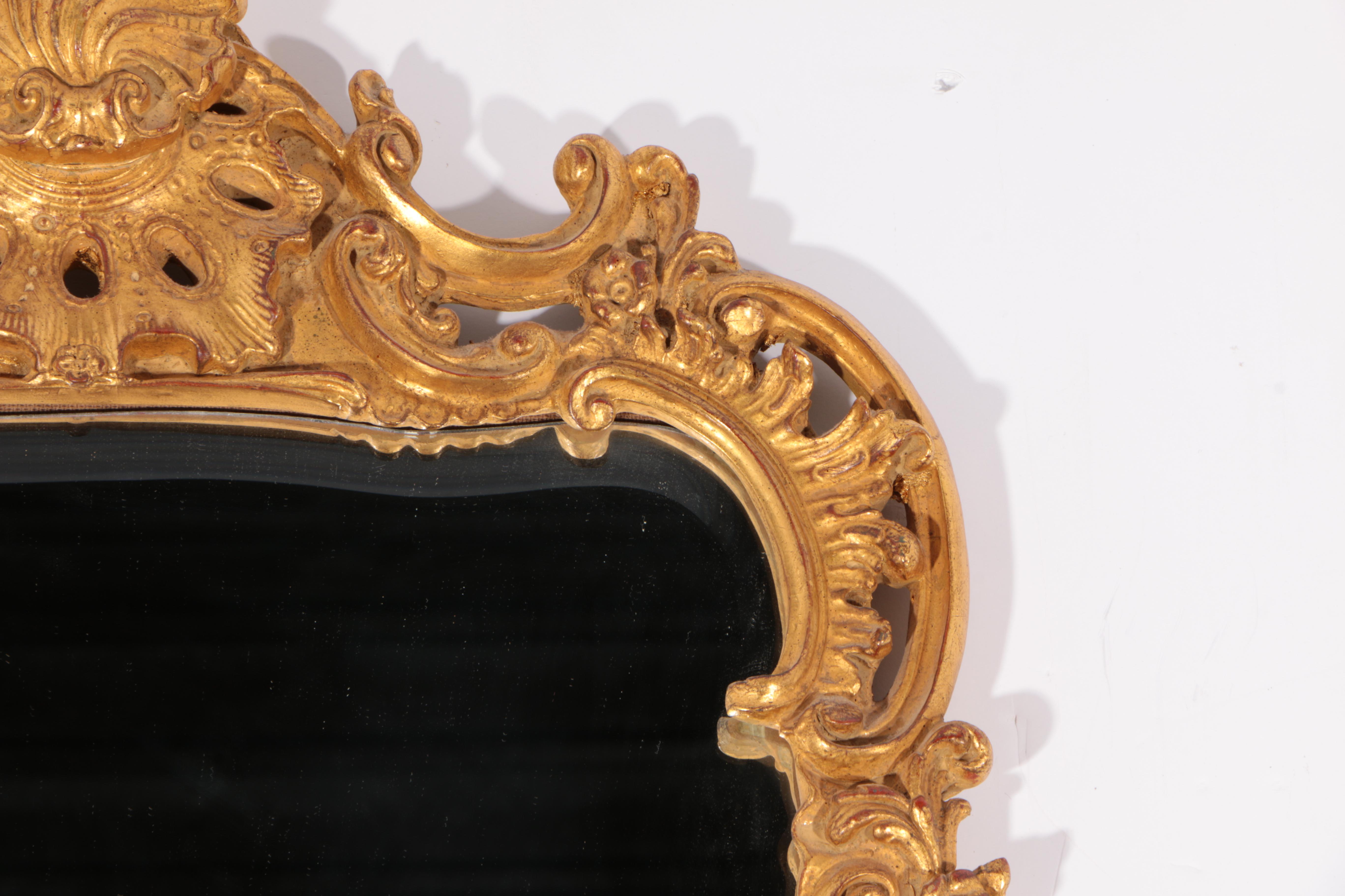 Chippendale Style Gilt Framed Beveled Mirror
