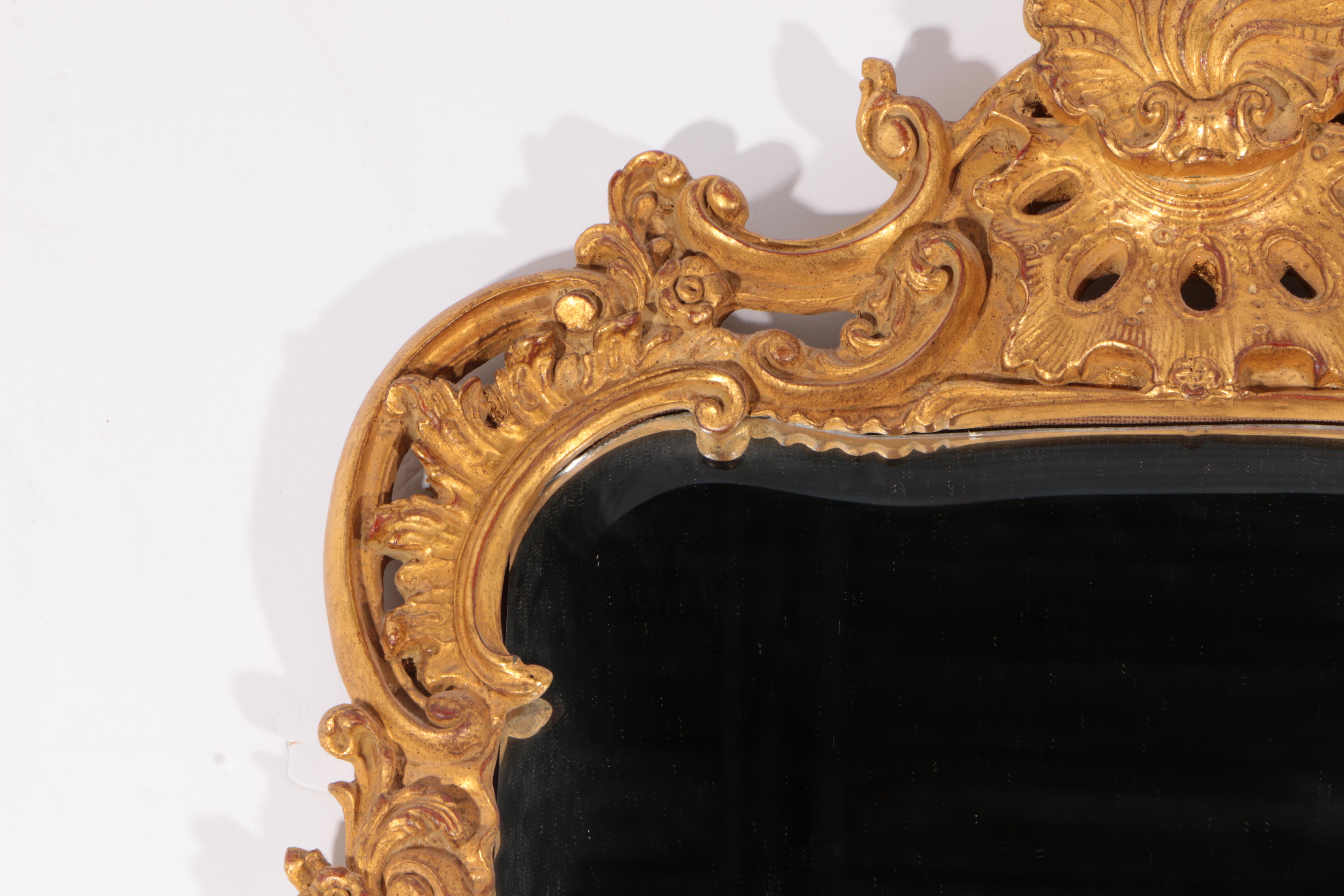Chippendale Style Gilt Framed Beveled Mirror