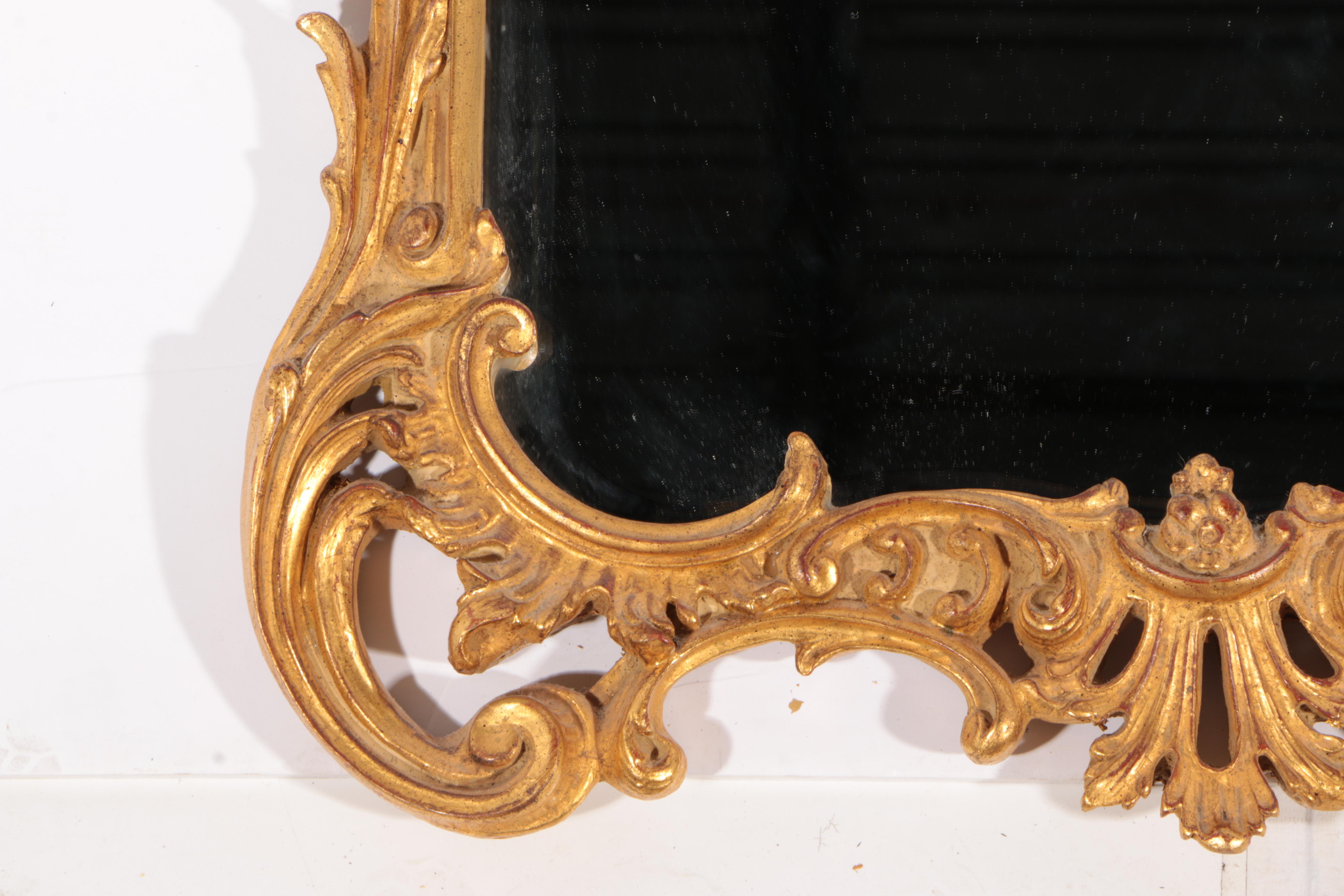Chippendale Style Gilt Framed Beveled Mirror