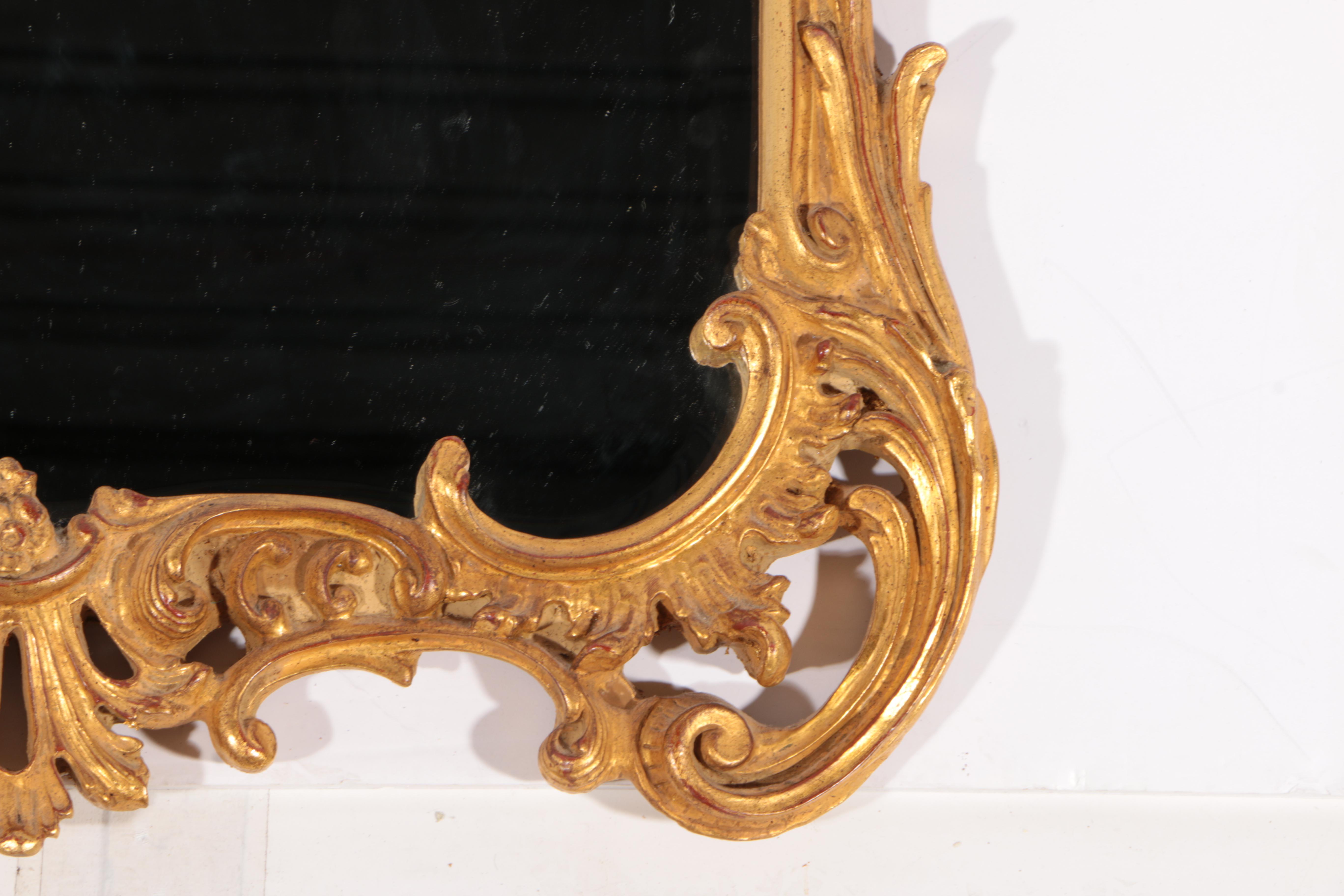 Chippendale Style Gilt Framed Beveled Mirror