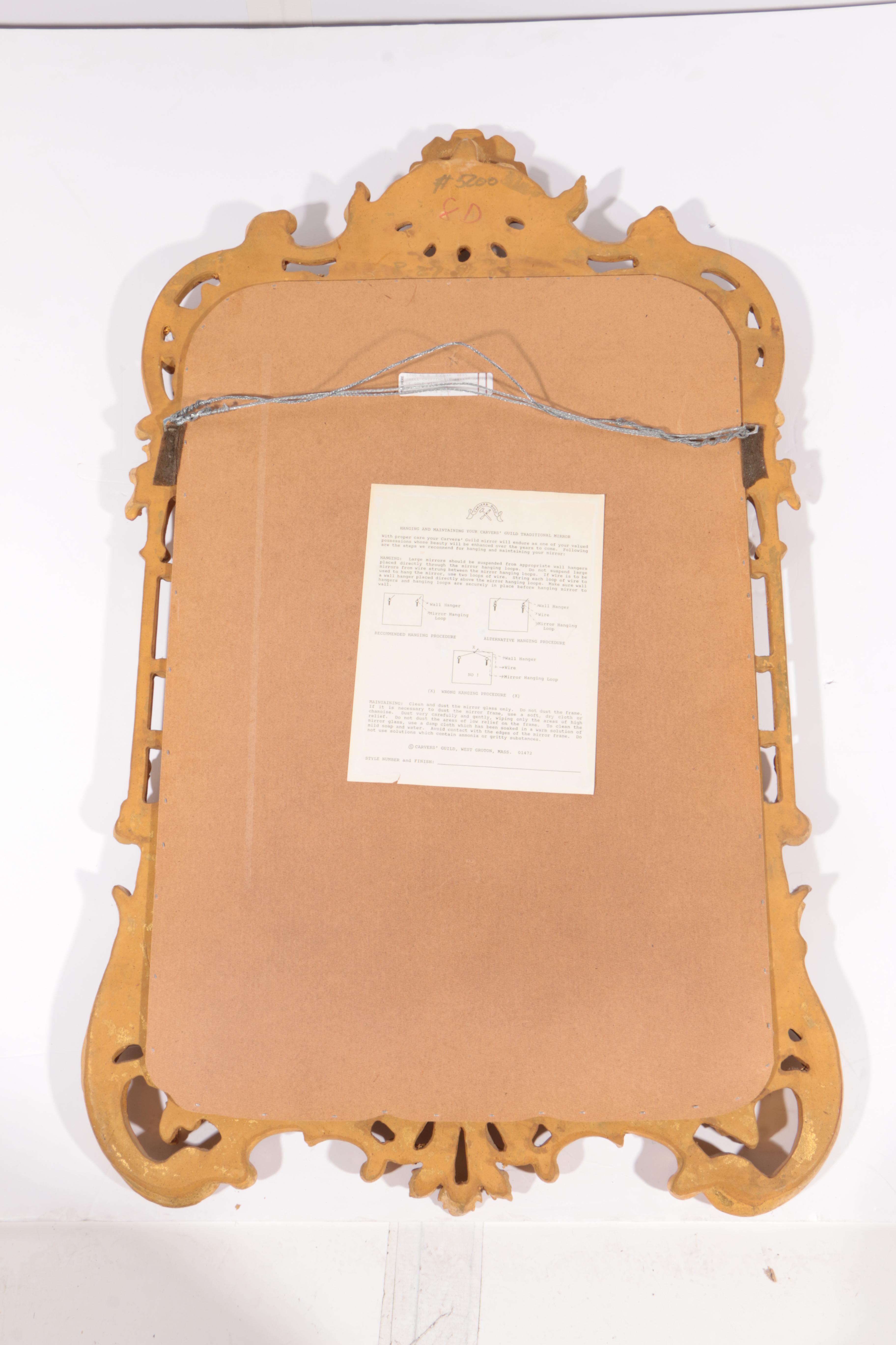 Chippendale Style Gilt Framed Beveled Mirror