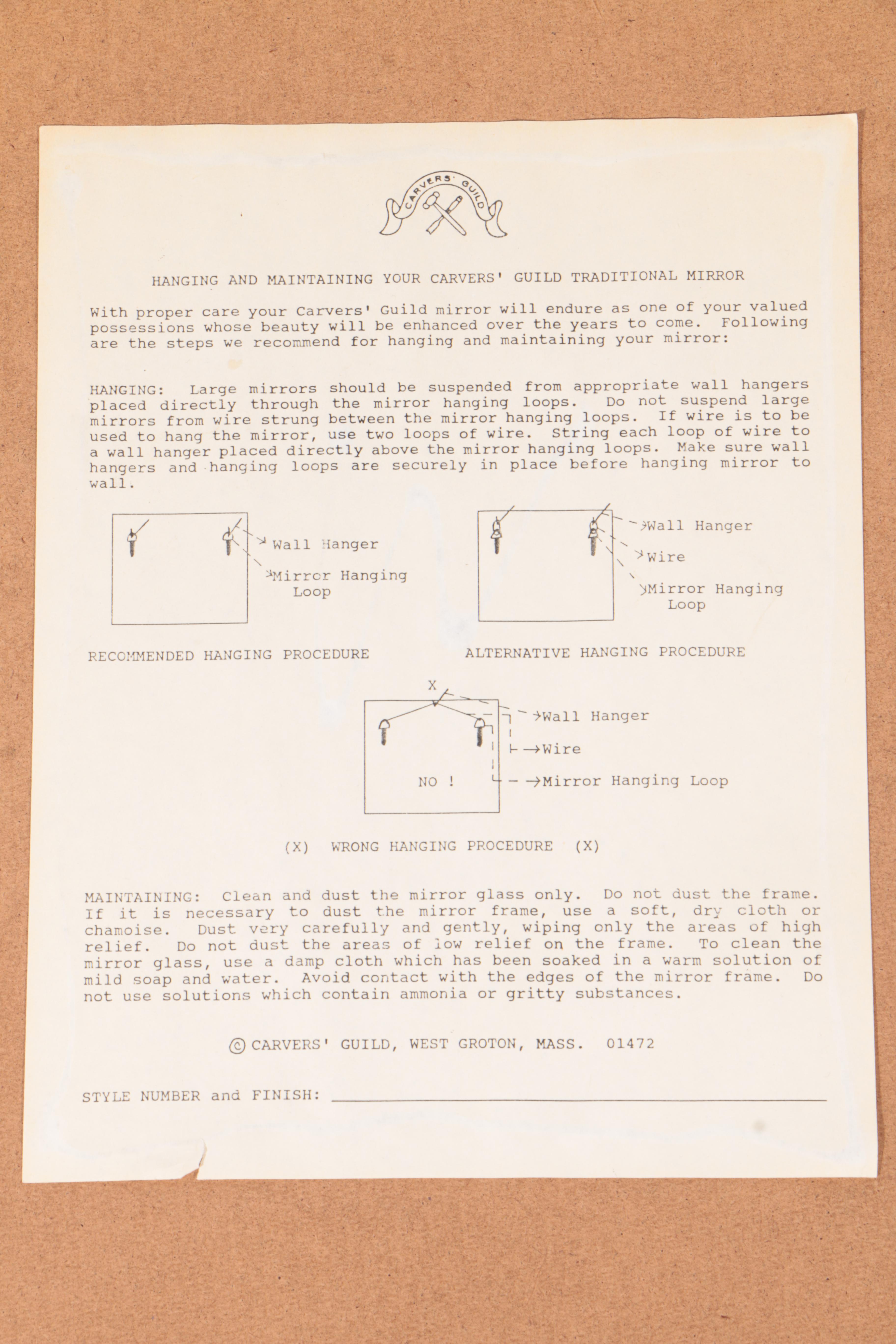Chippendale Style Gilt Framed Beveled Mirror