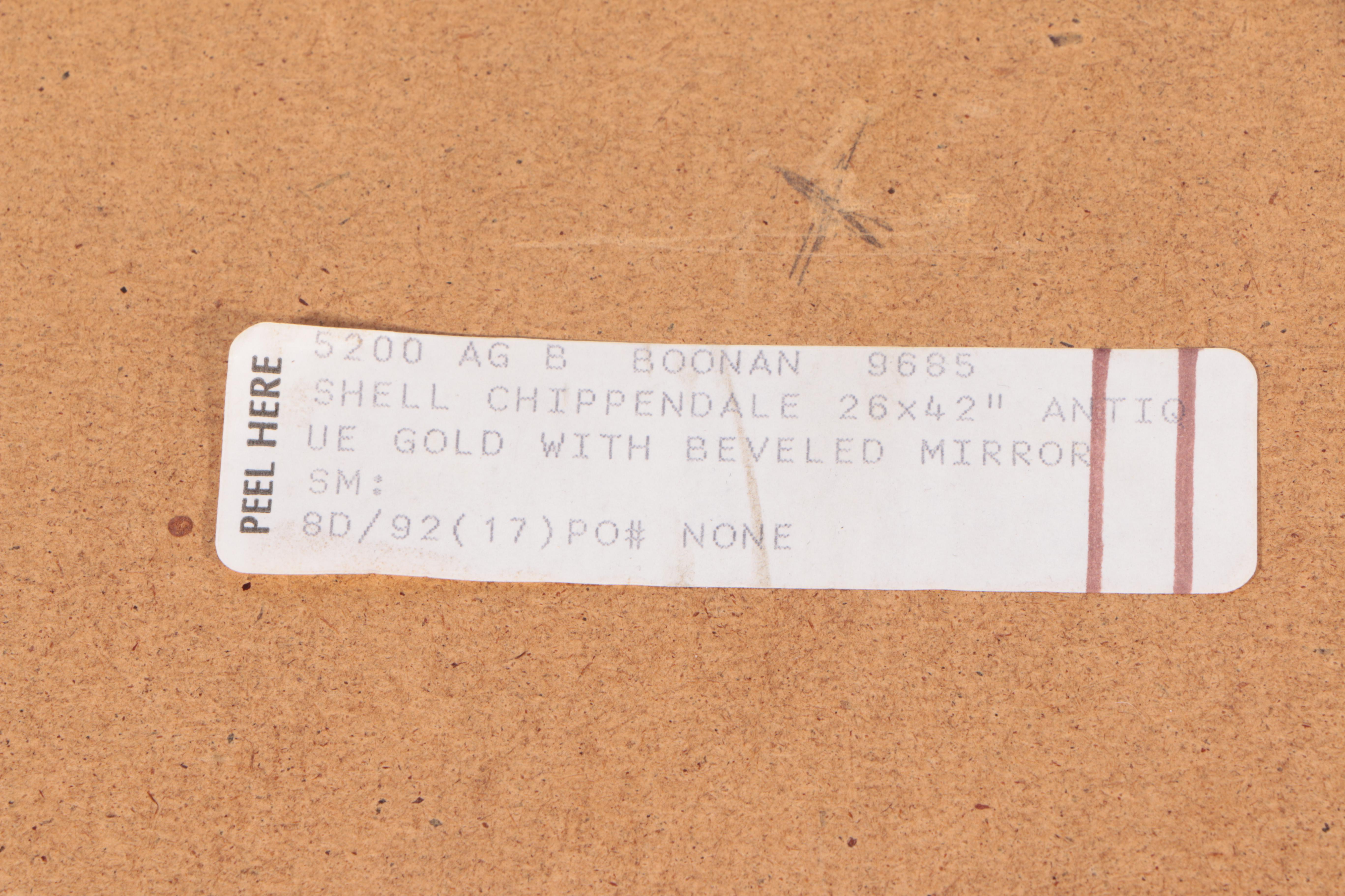 Chippendale Style Gilt Framed Beveled Mirror