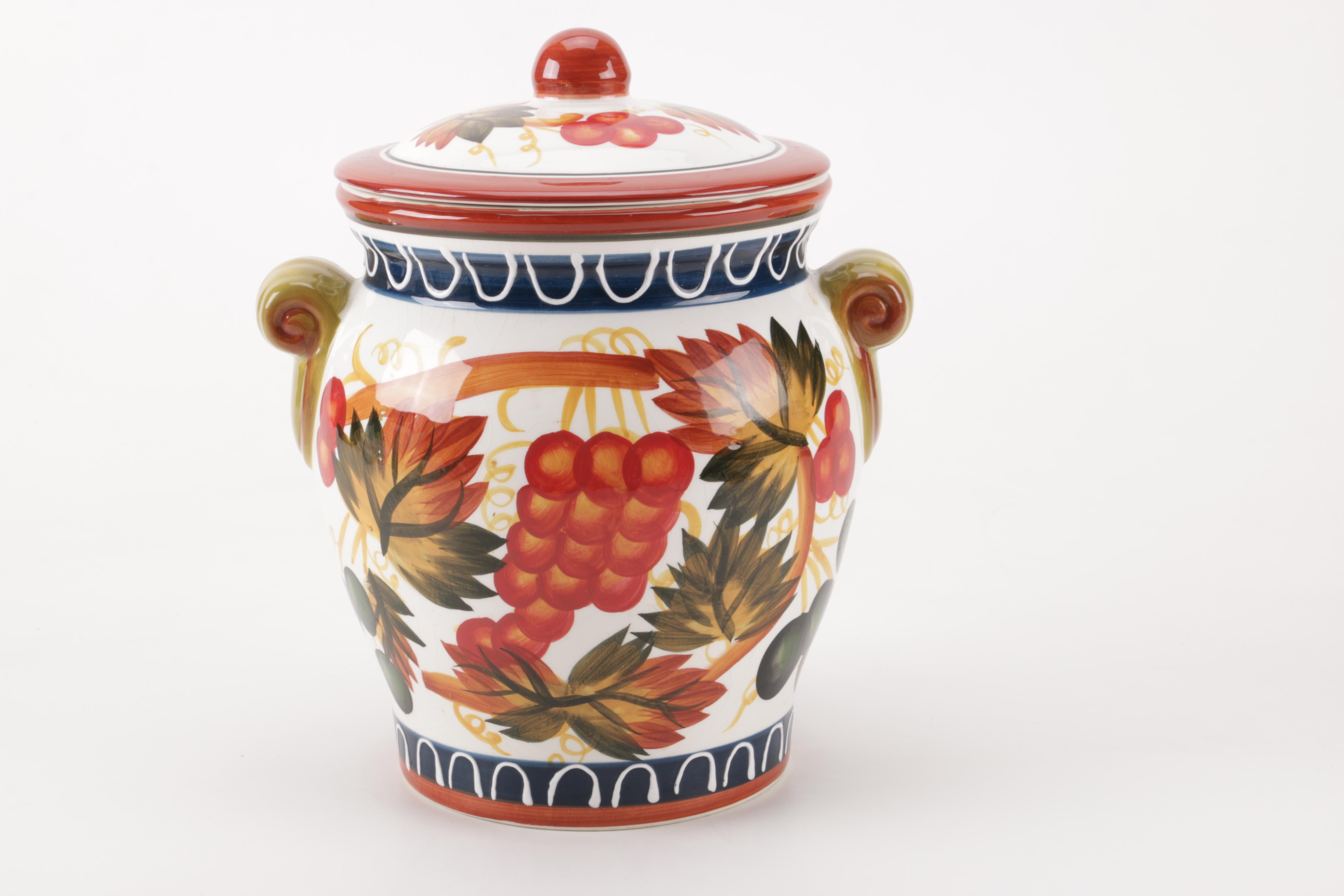 Lidded Canisters Featuring Nonni's Ceramic Jar