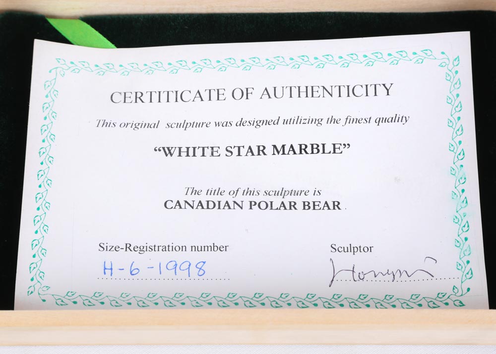 White Star Marble Polar Bear Carvings