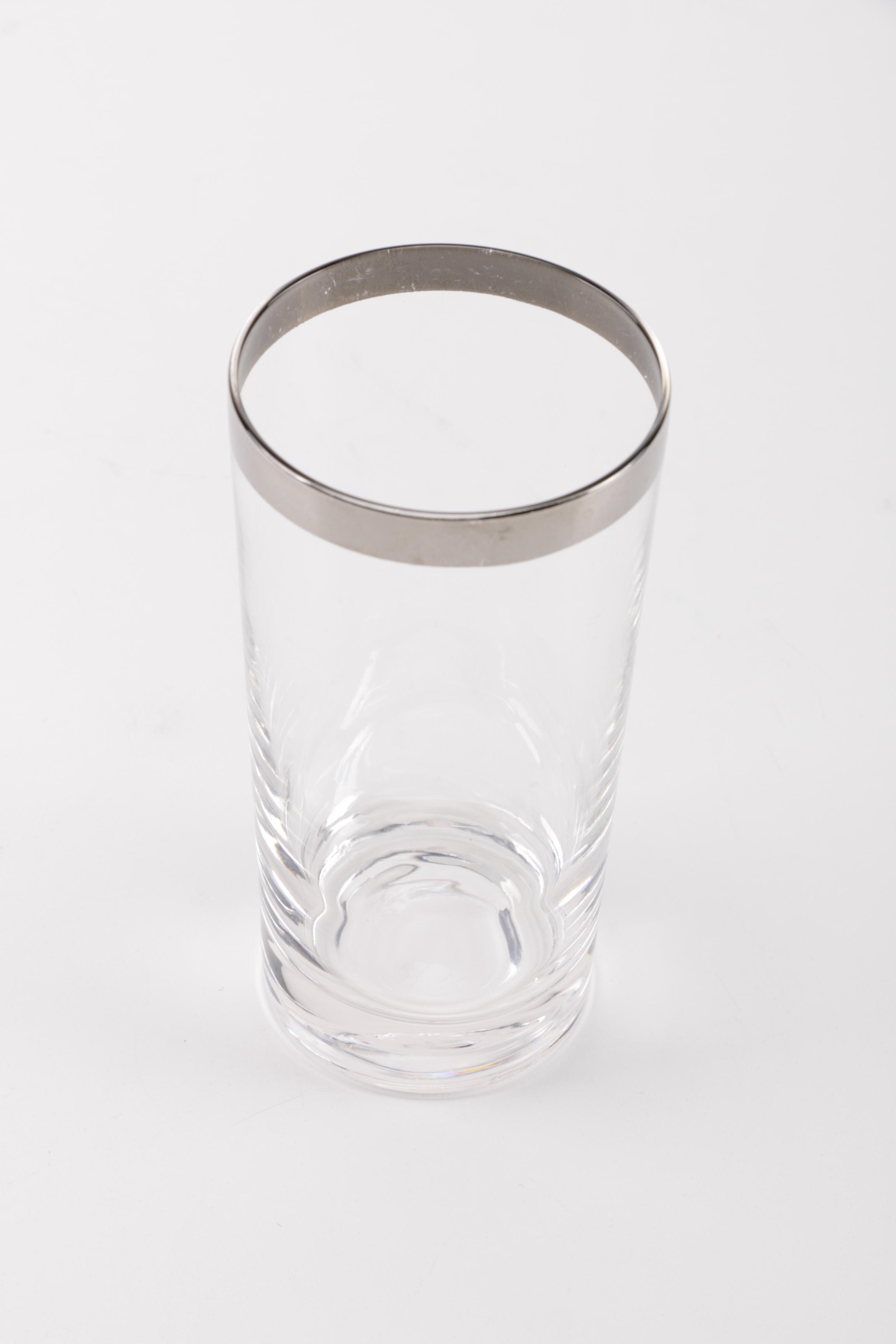 Pewter Rim Highball Glasses