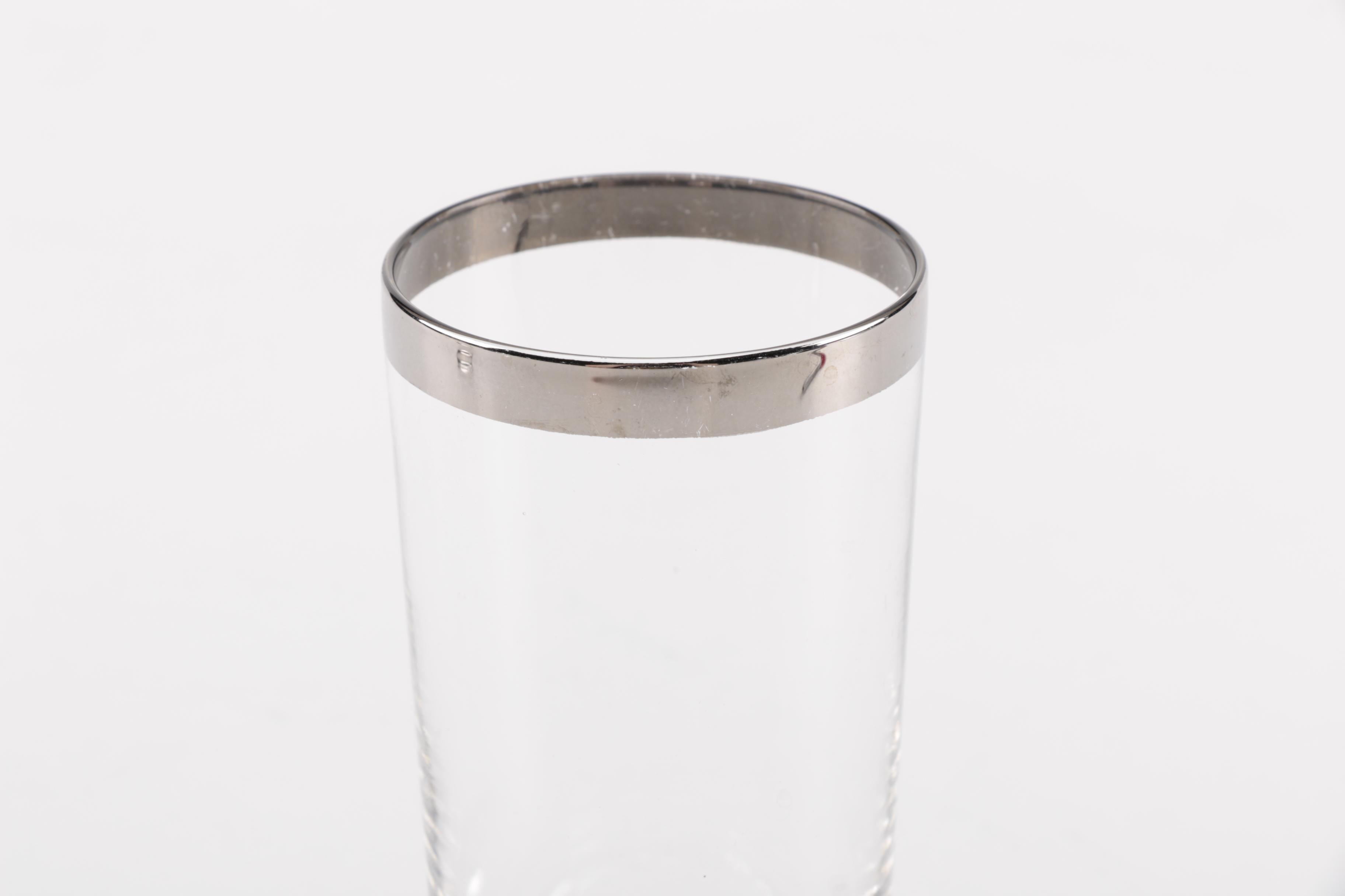 Pewter Rim Highball Glasses