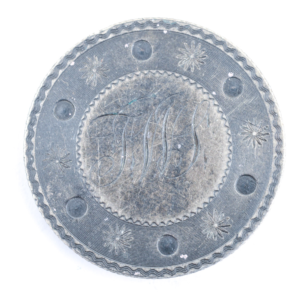 Silver Monogrammed 1858 Canadian Twenty Cent Piece Love Token