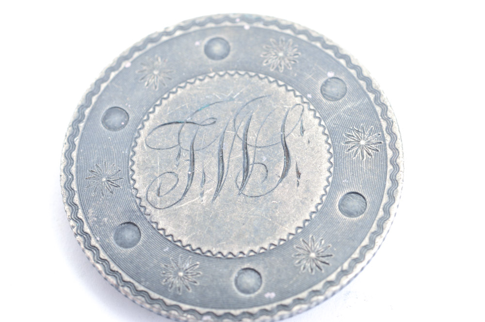 Silver Monogrammed 1858 Canadian Twenty Cent Piece Love Token