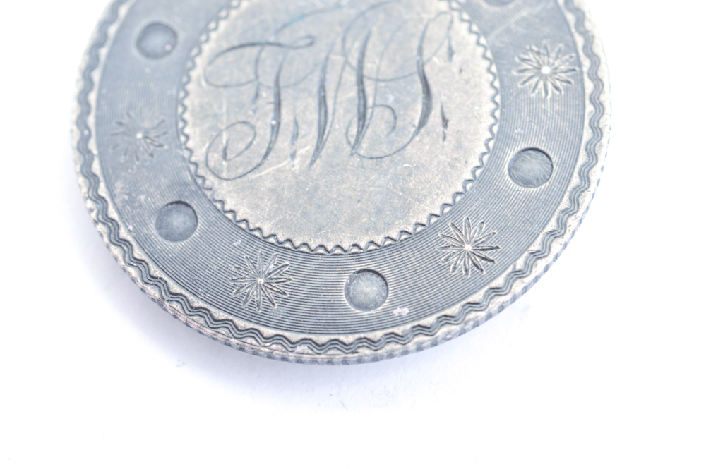 Silver Monogrammed 1858 Canadian Twenty Cent Piece Love Token