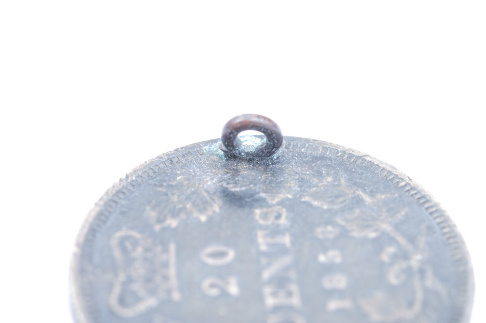 Silver Monogrammed 1858 Canadian Twenty Cent Piece Love Token