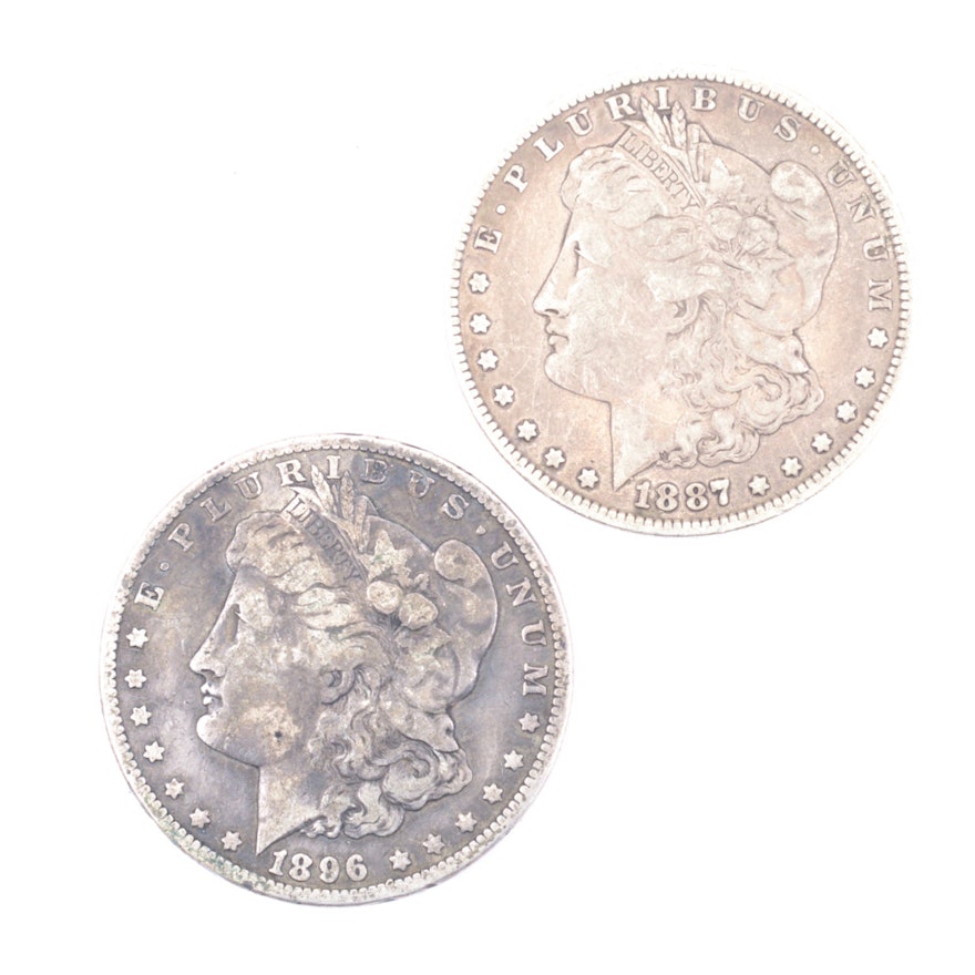 A Pair of United States Morgan Silver Dollars