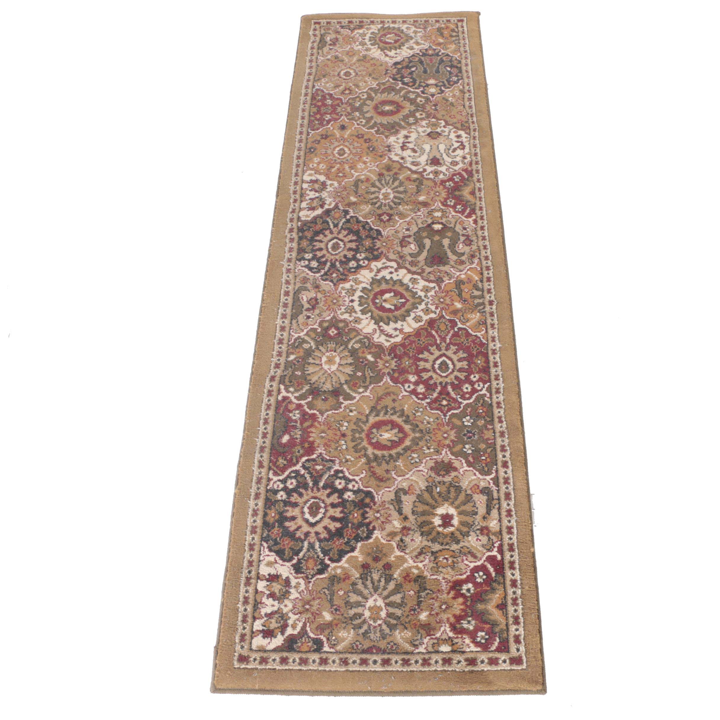 Power-Loomed Palmette-Lattice Carpet Runner