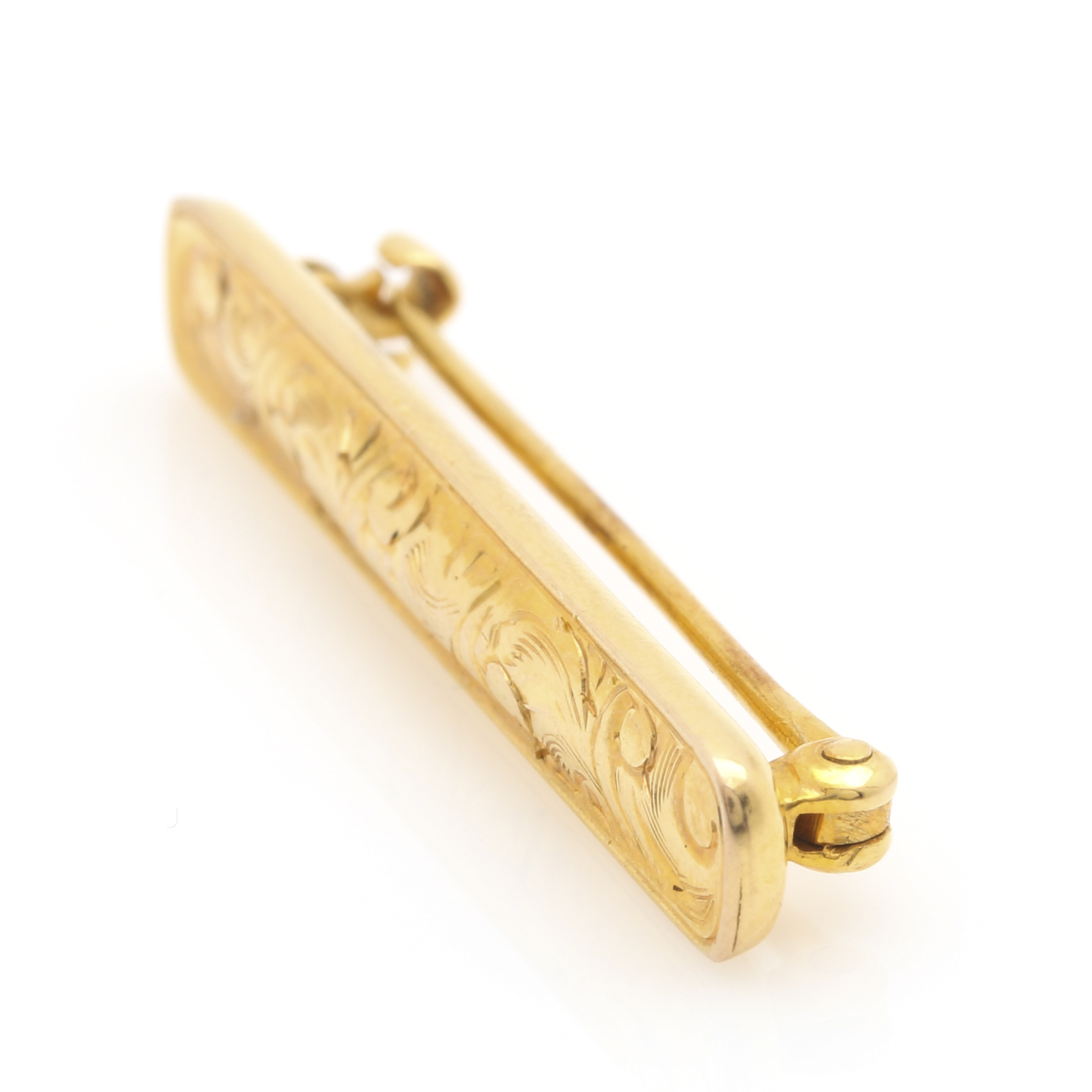 14K Yellow Gold Bar Pin