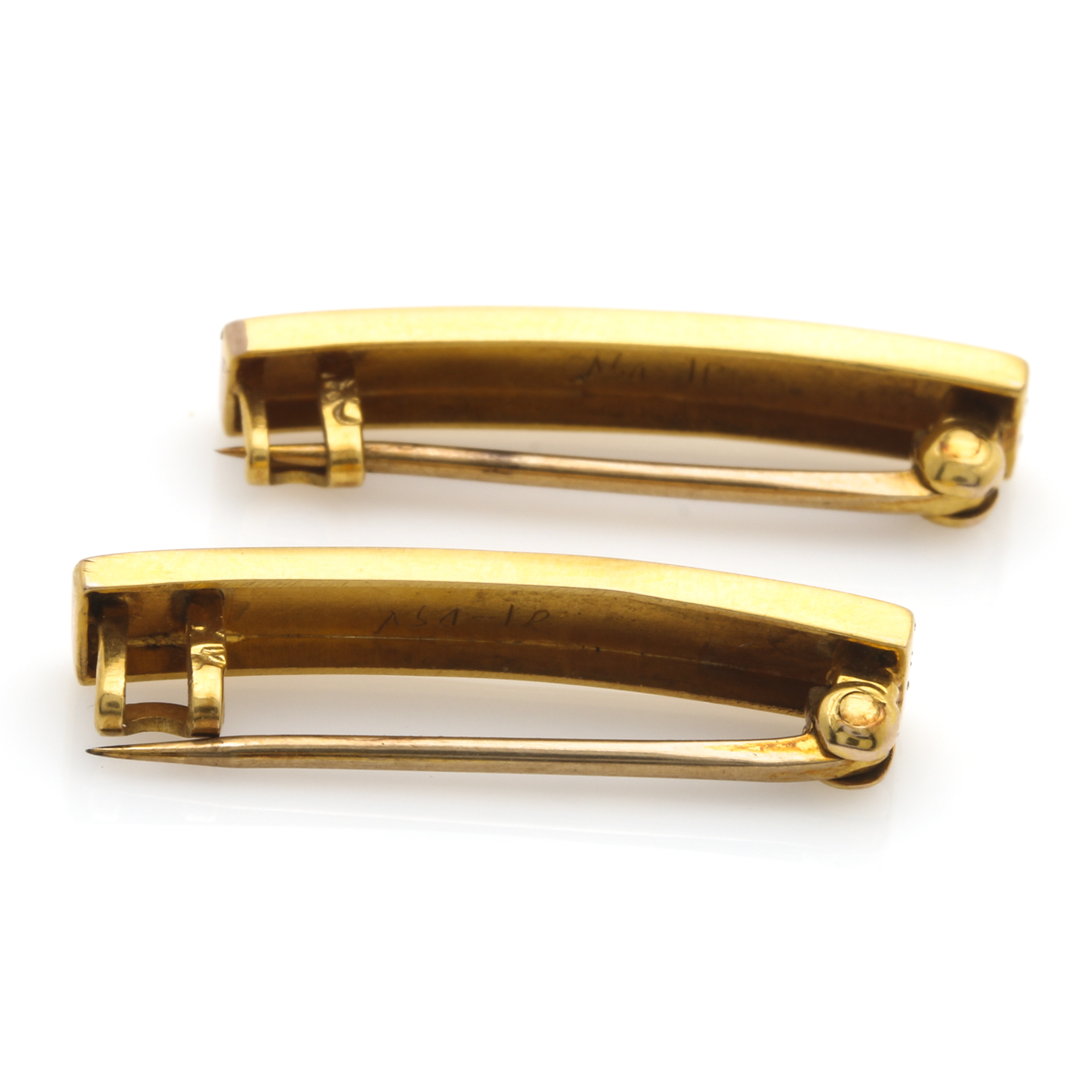 10K Yellow Gold Bar Pins
