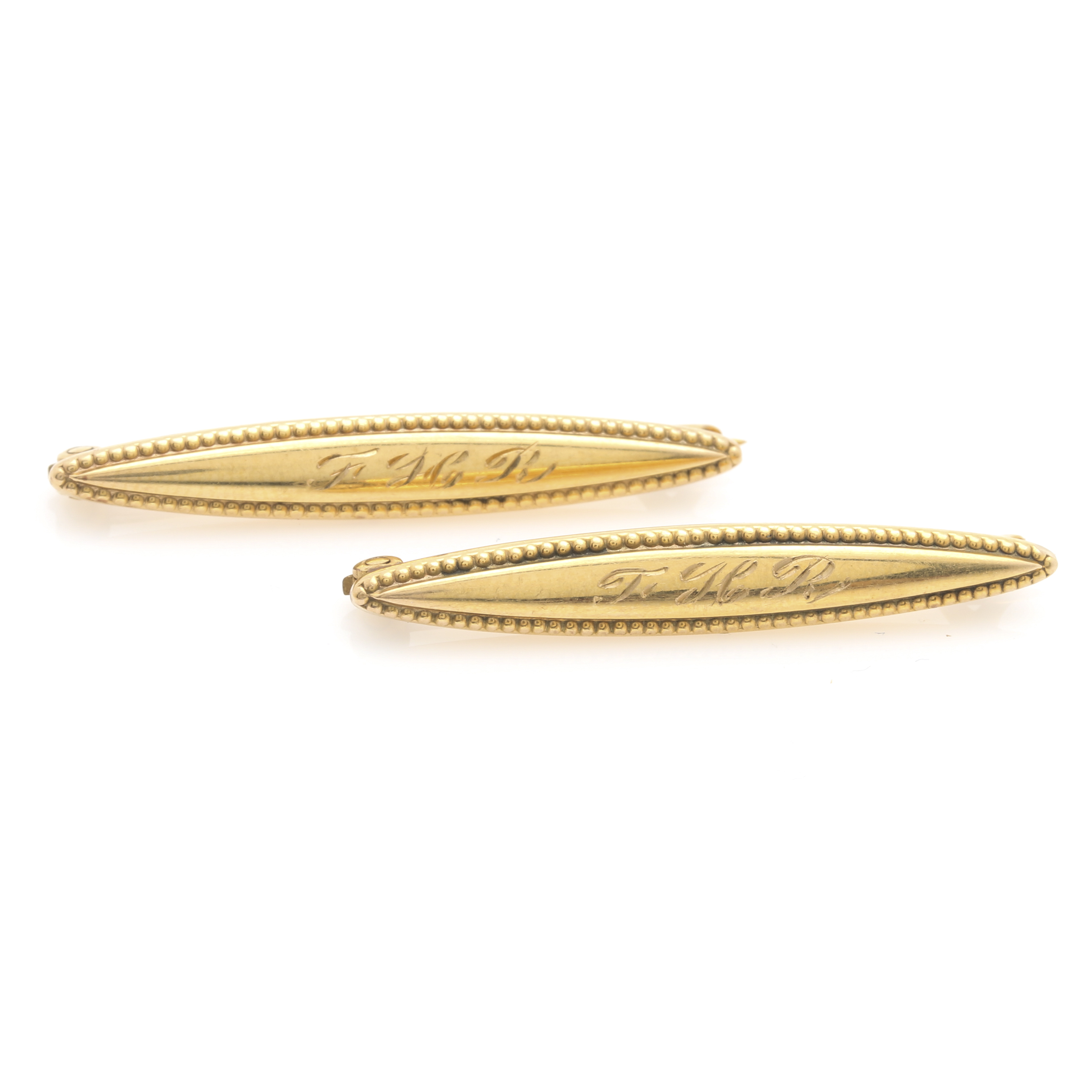 10K Yellow Gold Monogram Bar Pins