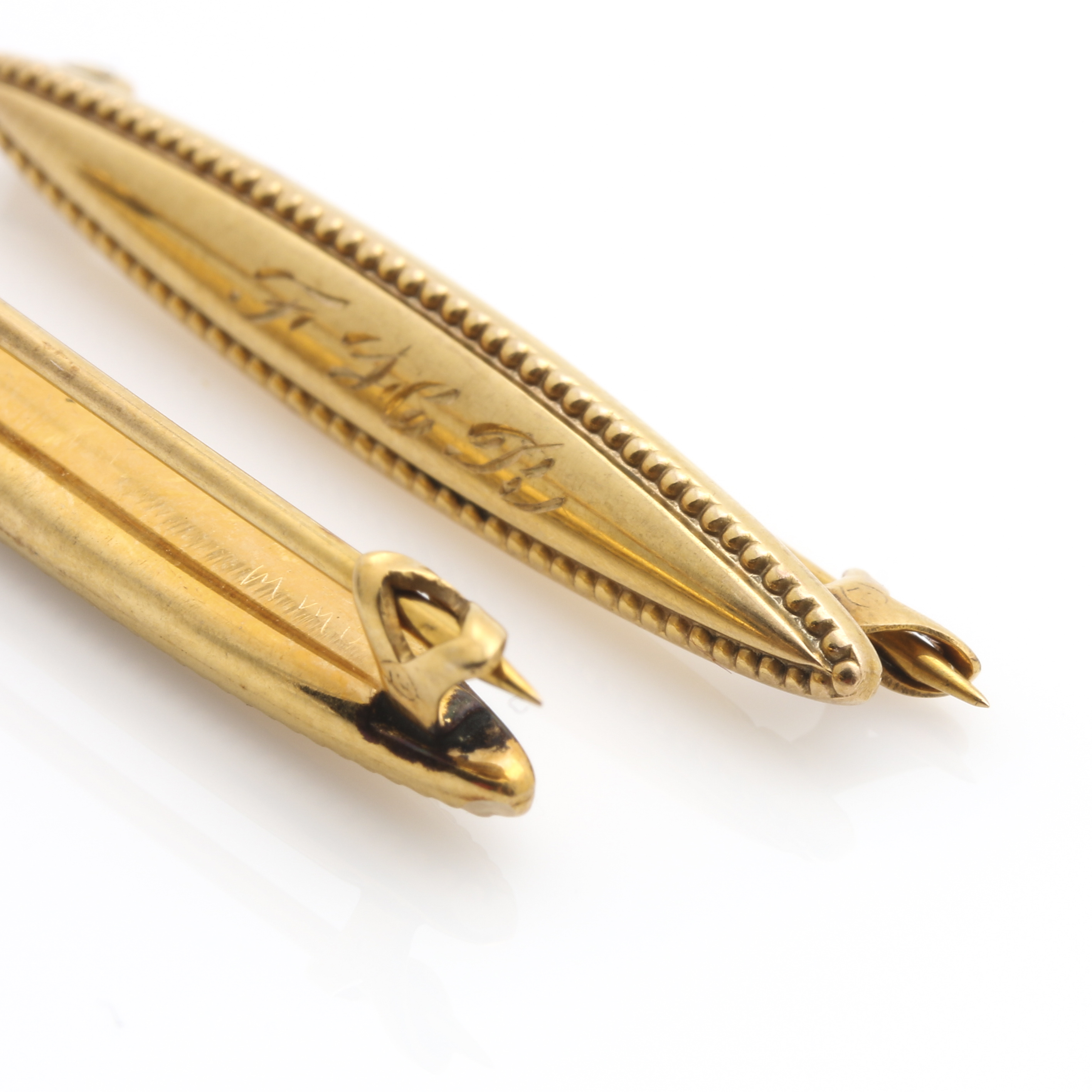 10K Yellow Gold Monogram Bar Pins
