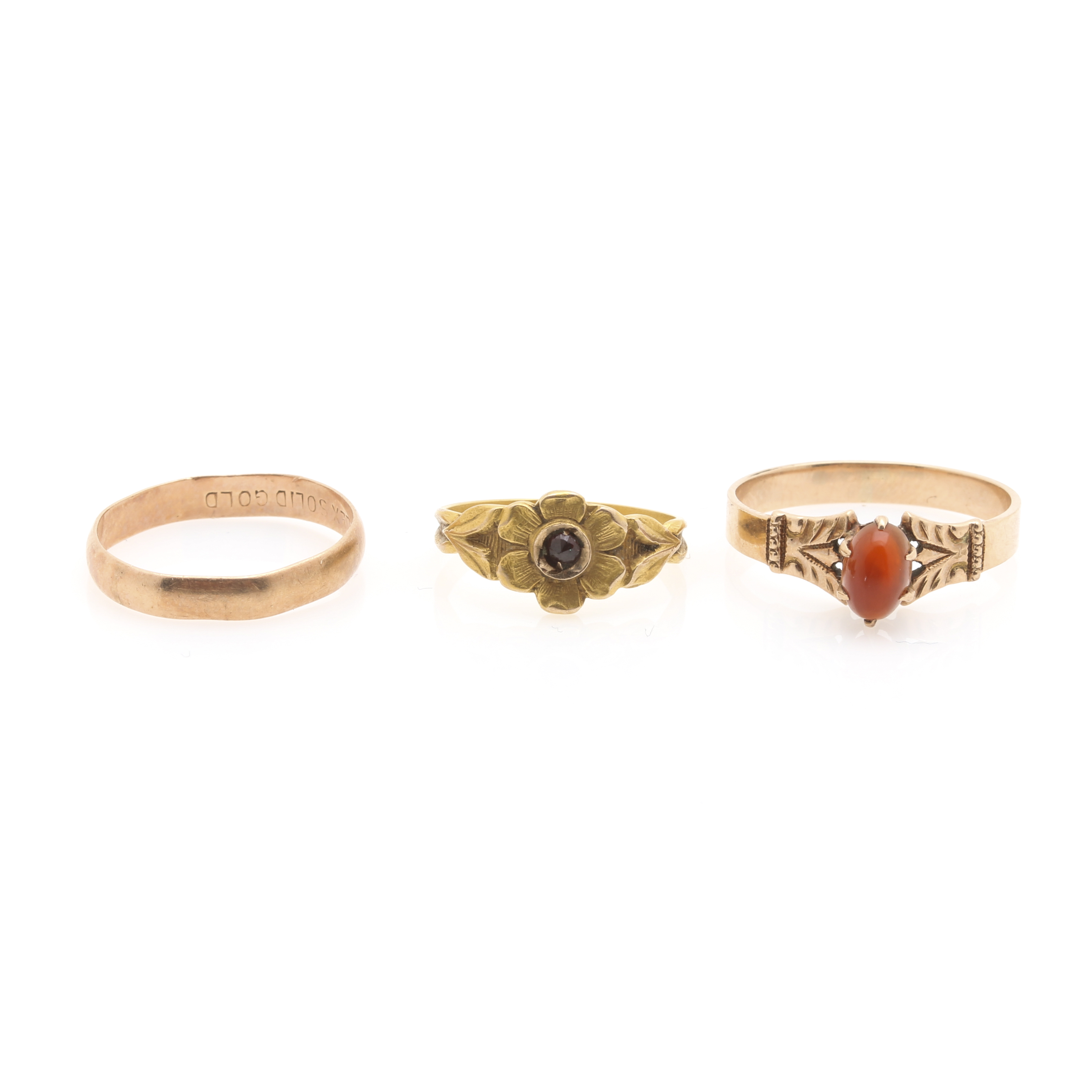 10K Yellow Gold Assortment of Gemstone Rings