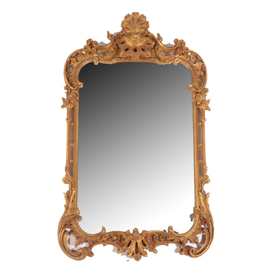 Chippendale Style Gilt Framed Beveled Mirror