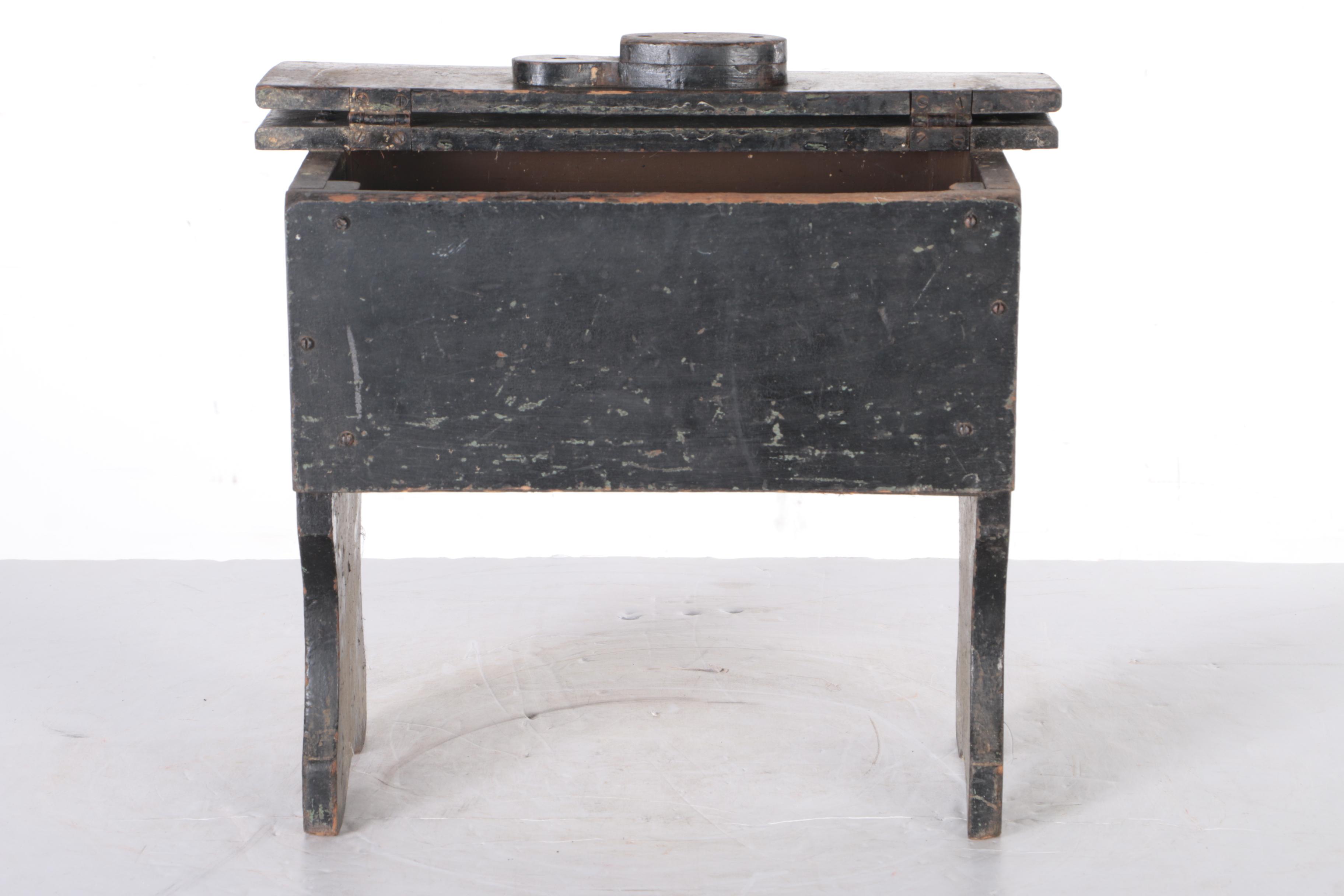 Rustic Painted Storage Stool