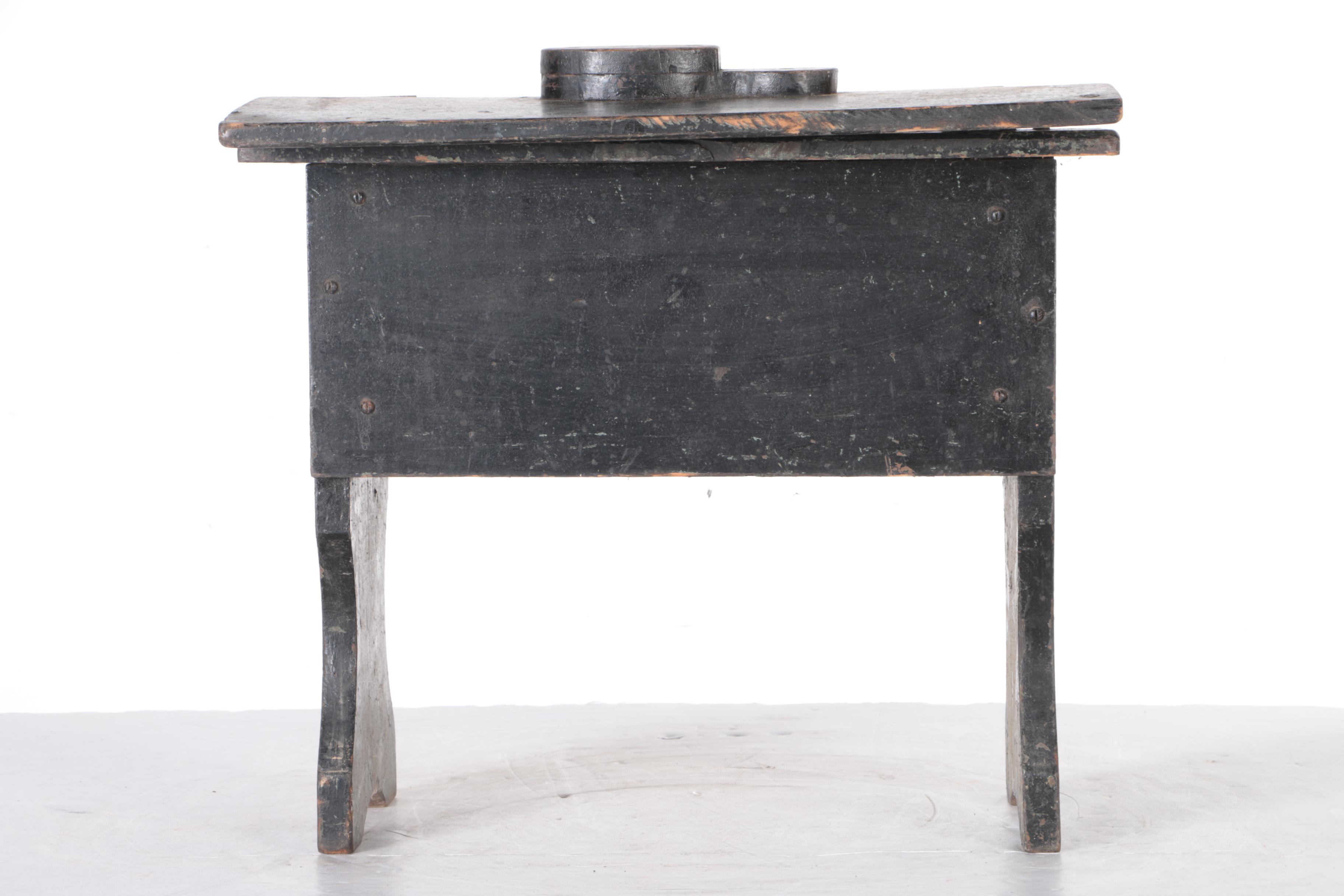 Rustic Painted Storage Stool