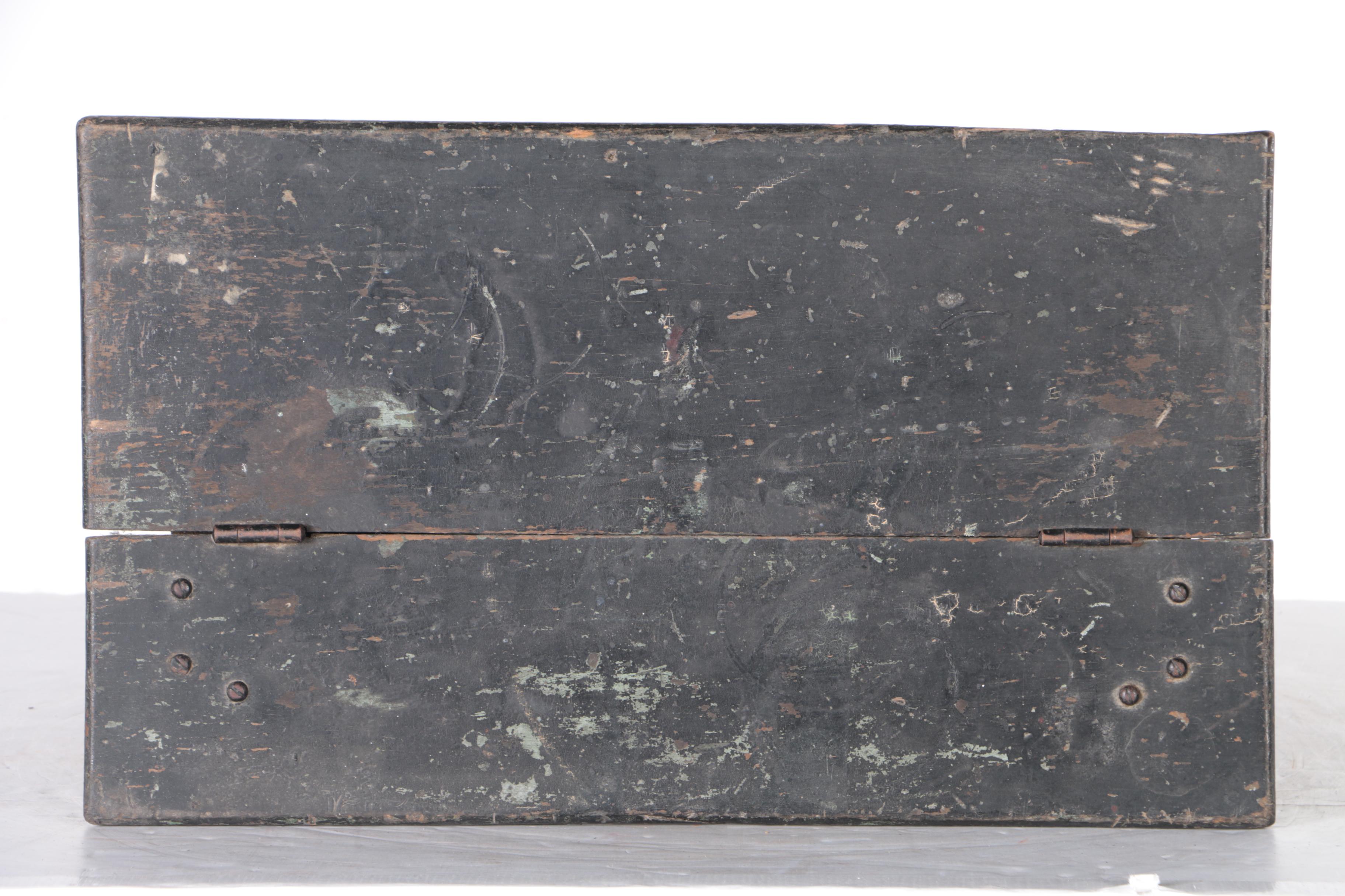 Rustic Painted Storage Stool