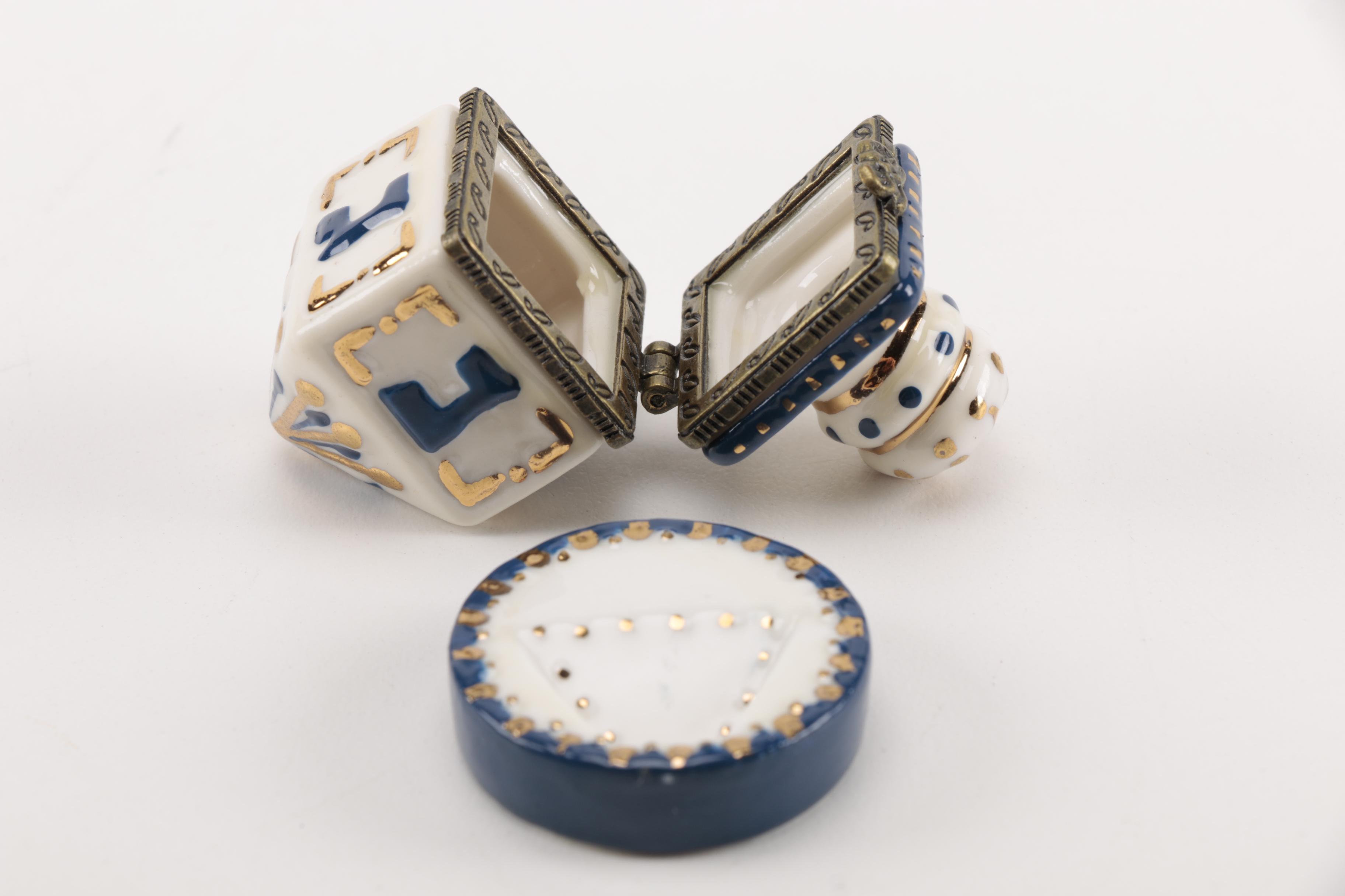 Decorative Glass, Ceramic and Metal Dreidels