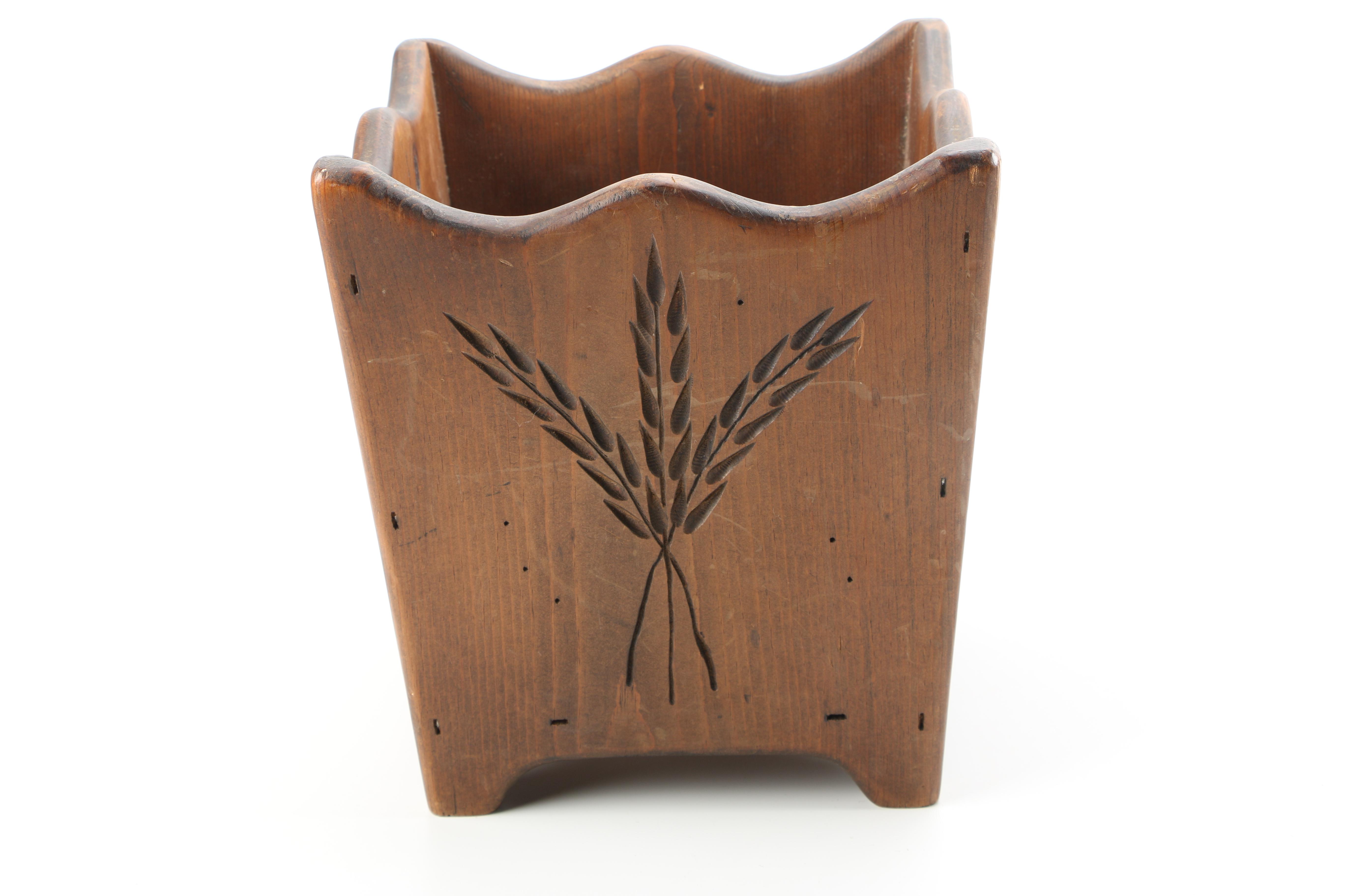 Pair of Decorative Wooden Bins Including The Essex Collection