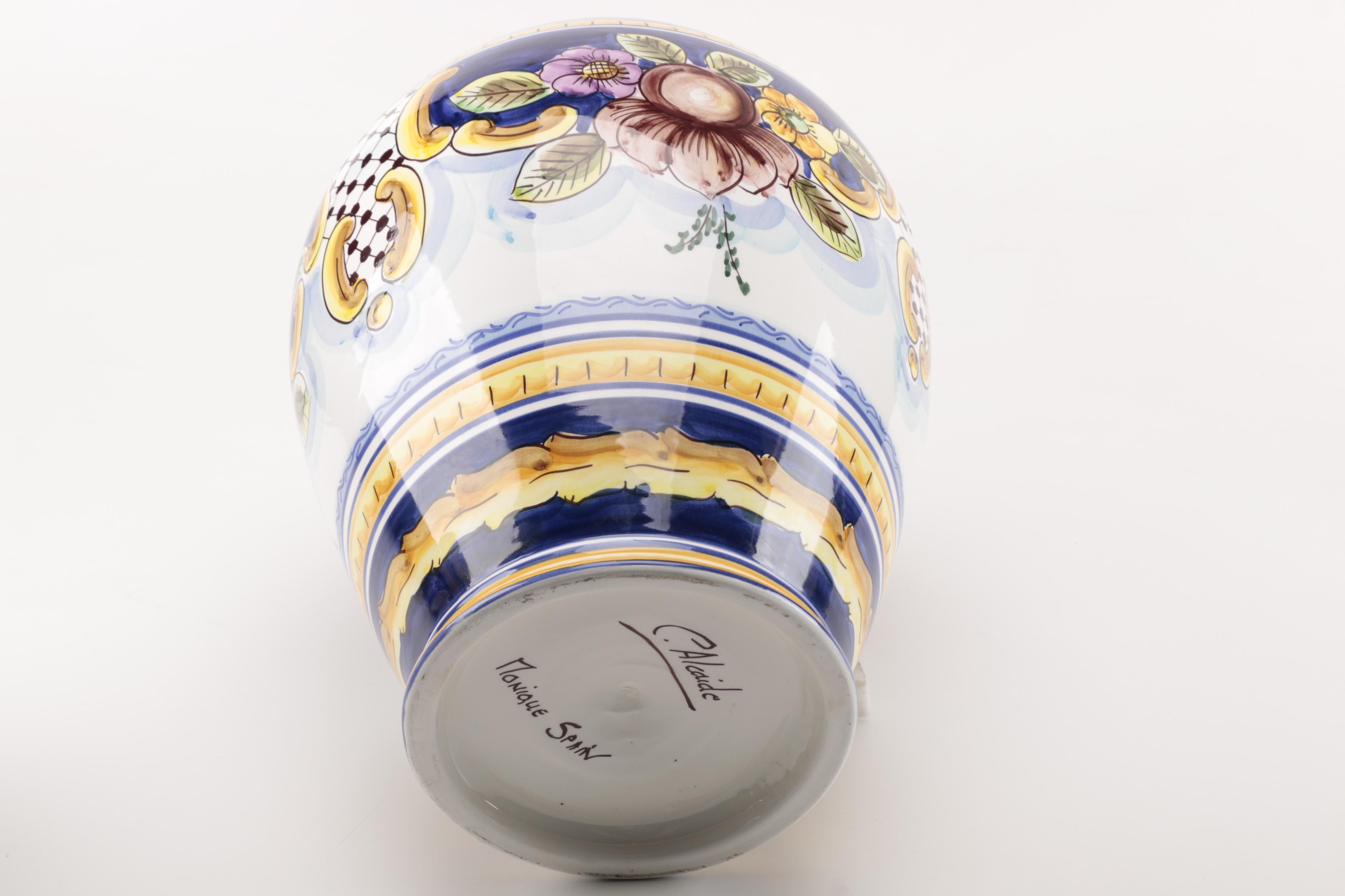 Catalina Alcaide Hand-Painted Spanish Urn