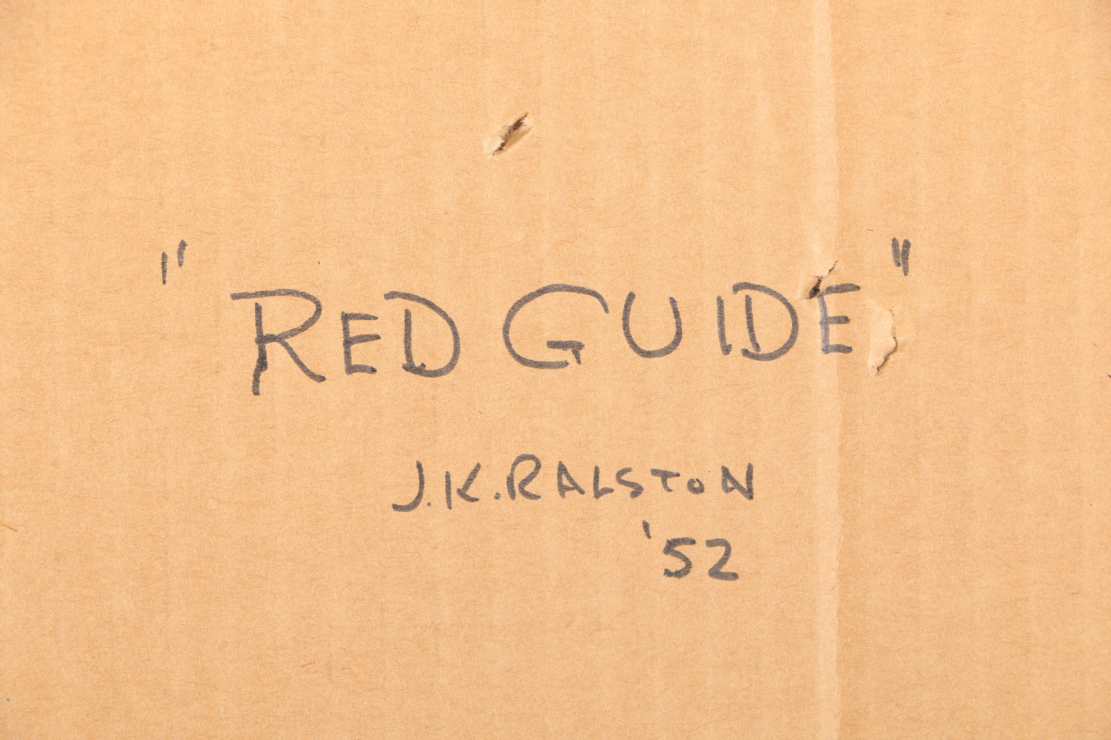 J.K. Ralston Signed Ink On Paper Drawing "Red Guide"