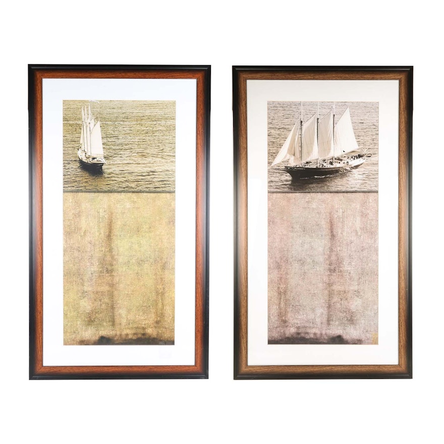 Kelly Wright Offset Lithographs "Open Sea I" and Open Sea II"