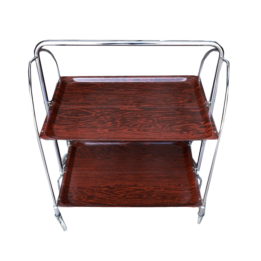 Mid Century Metal Bar Cart