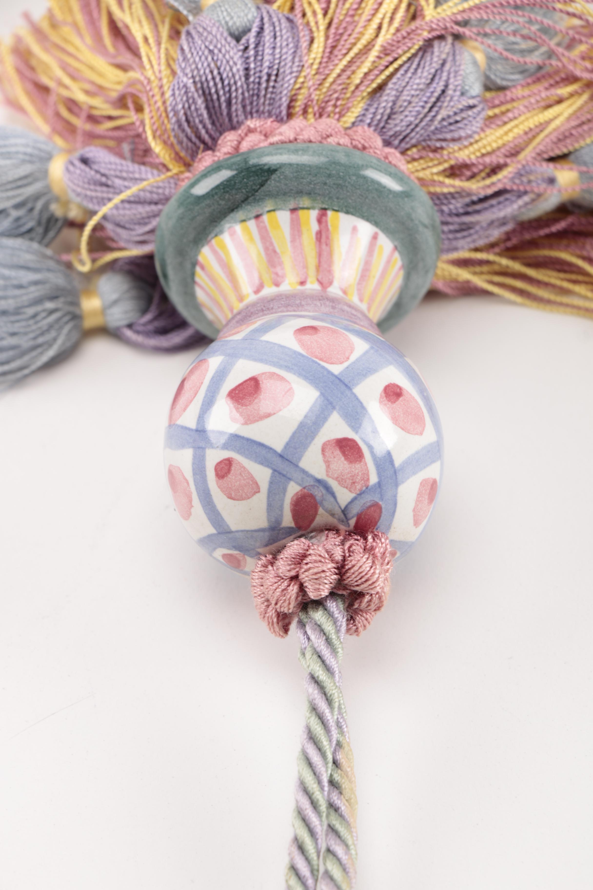 MacKenzie-Childs Hand-Painted Ceramic Tassels and Handles