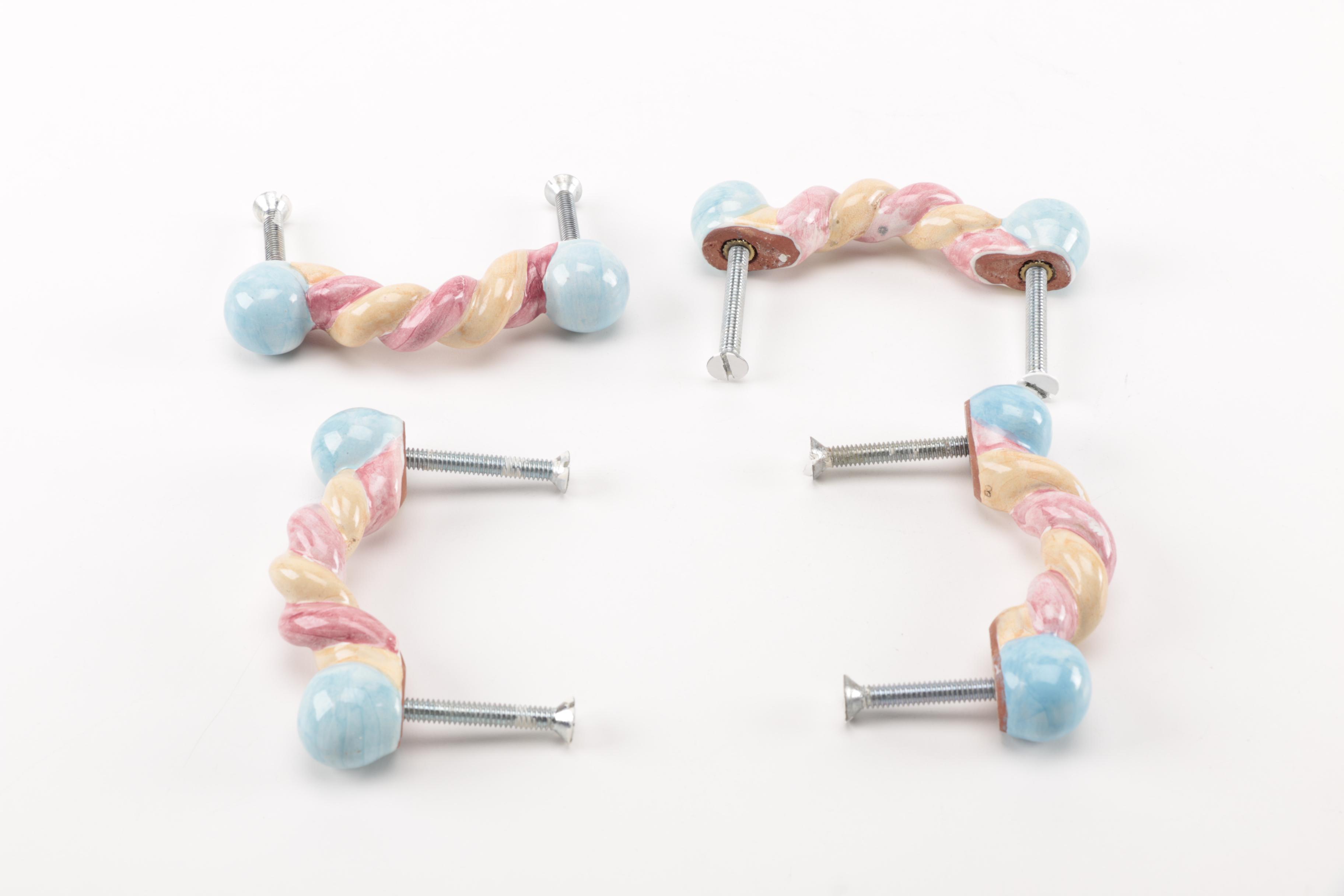 MacKenzie-Childs Hand-Painted Ceramic Tassels and Handles