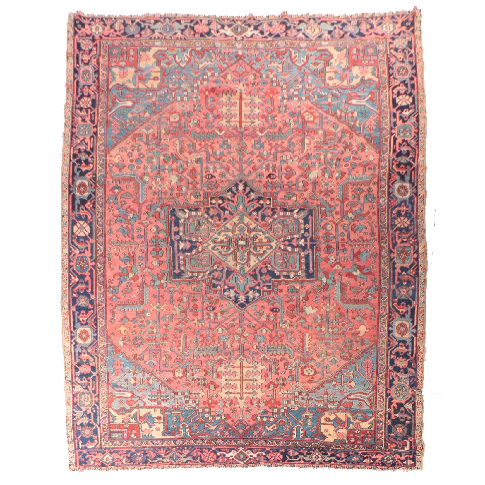 Antique Hand-Knotted Heriz Serapi Area Rug