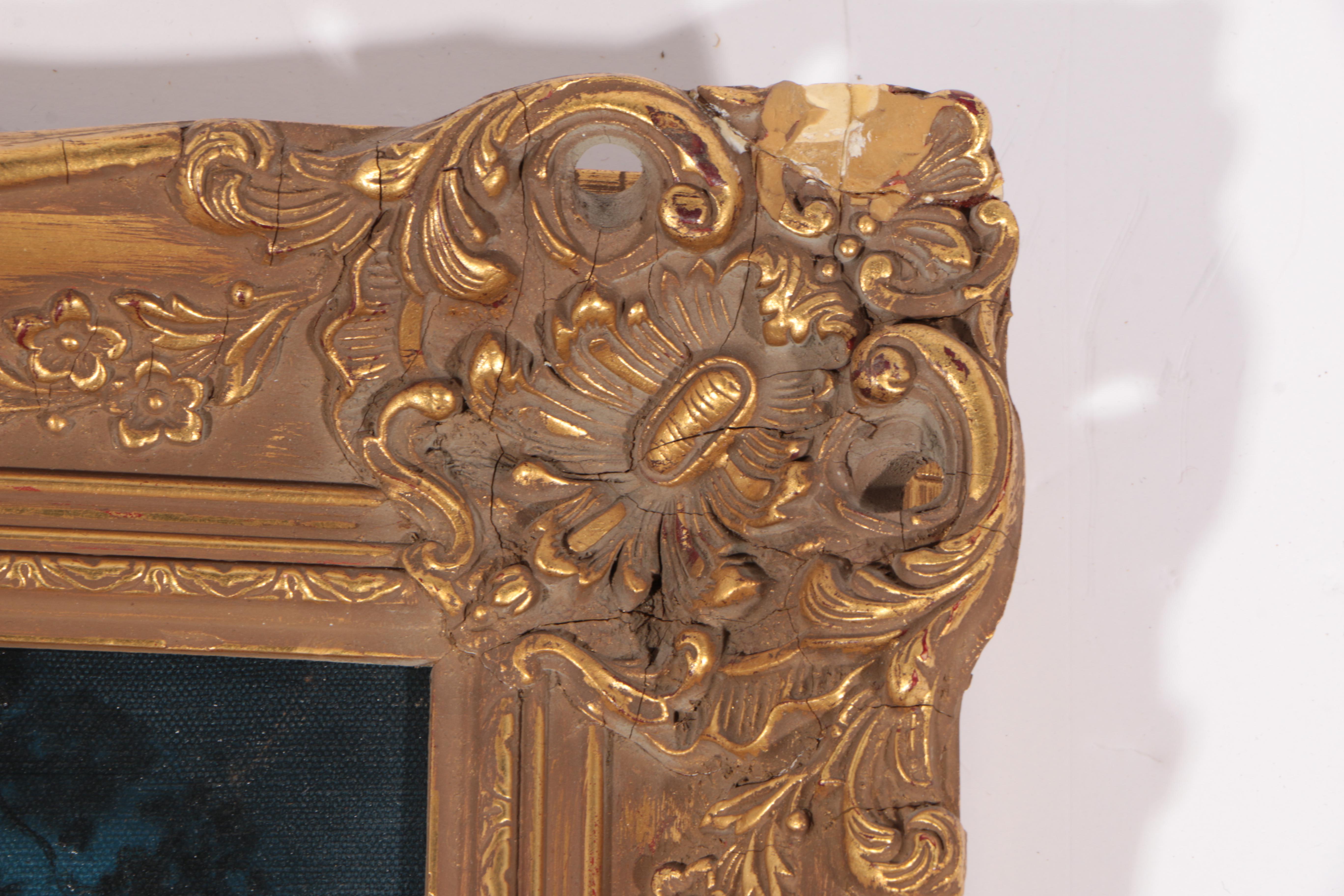 Remer Oil Painting on Canvas of Native American Campsite