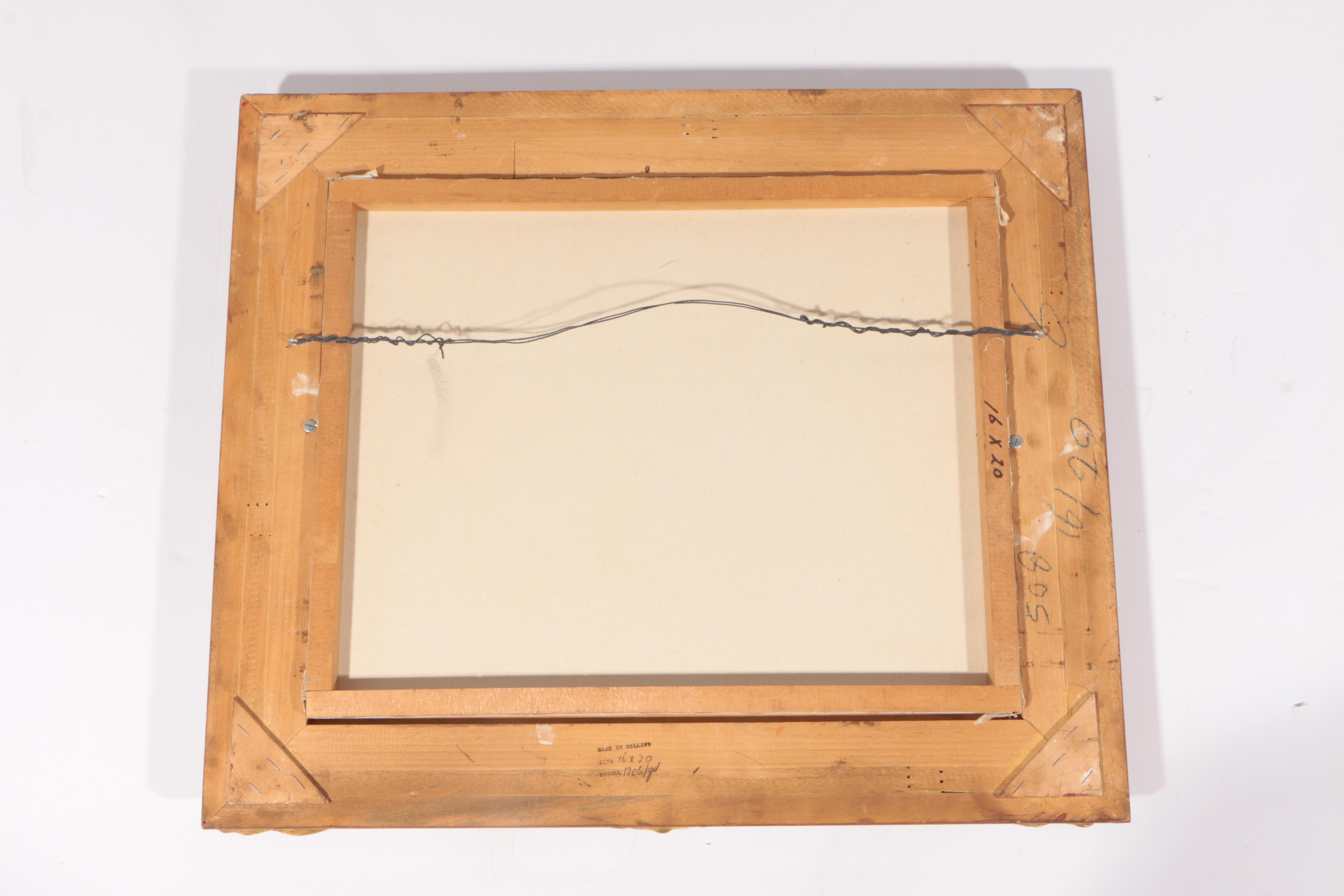 Remer Oil Painting on Canvas of Native American Campsite