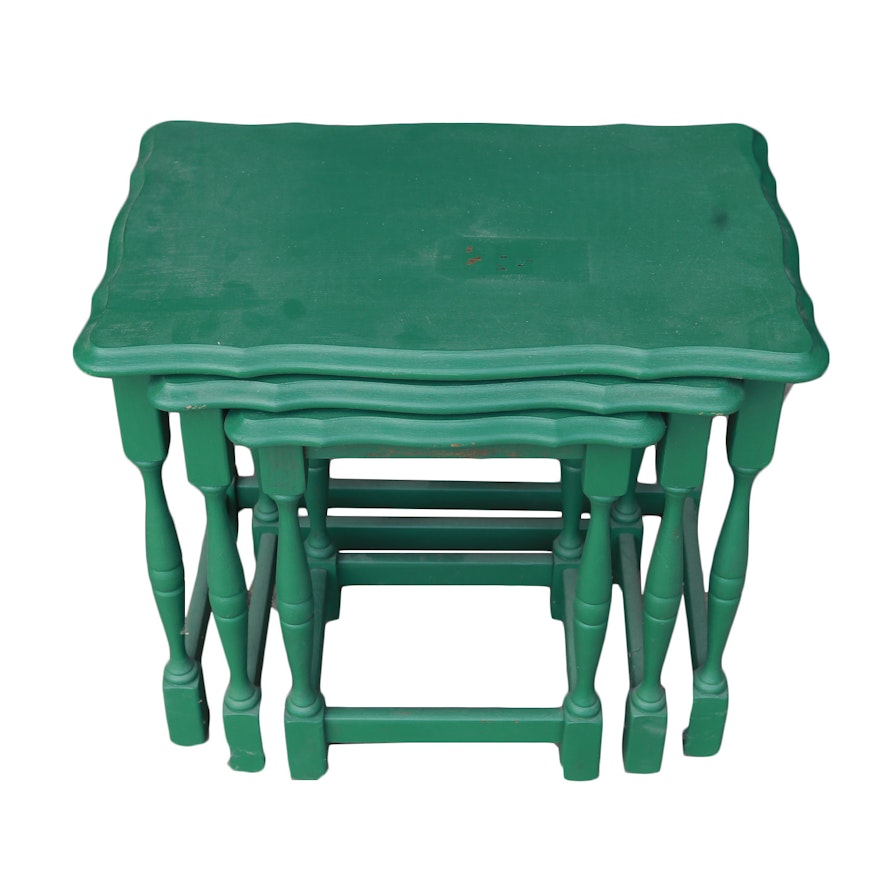 Teal-Painted Nesting Tables