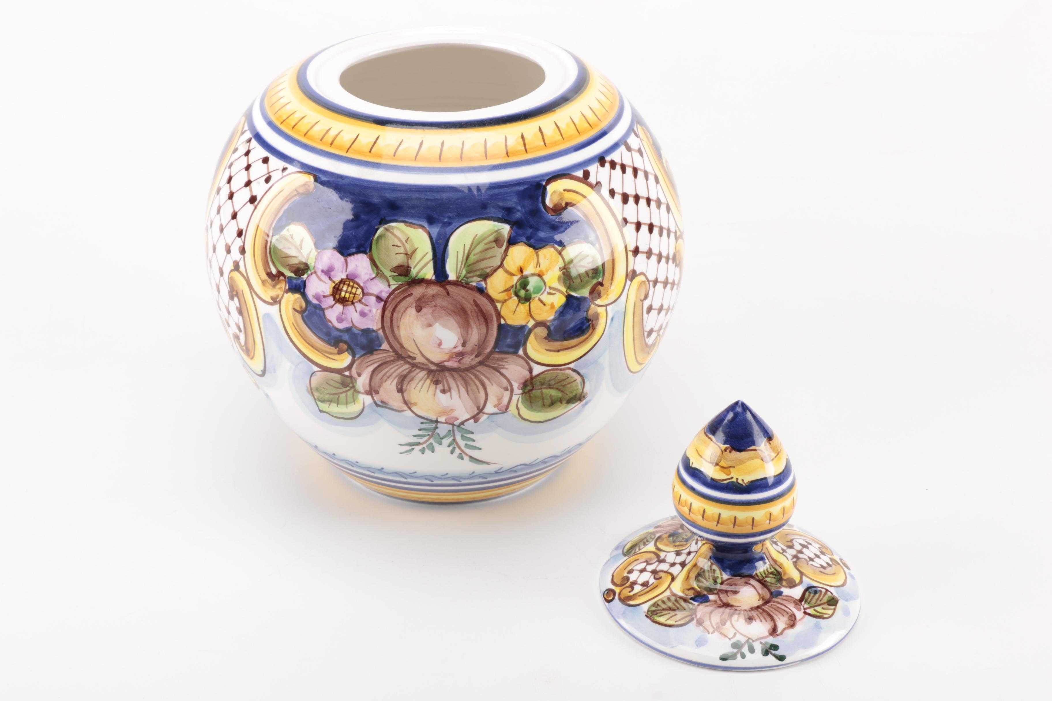 Catalina Alcaide Hand-Painted Spanish Jar